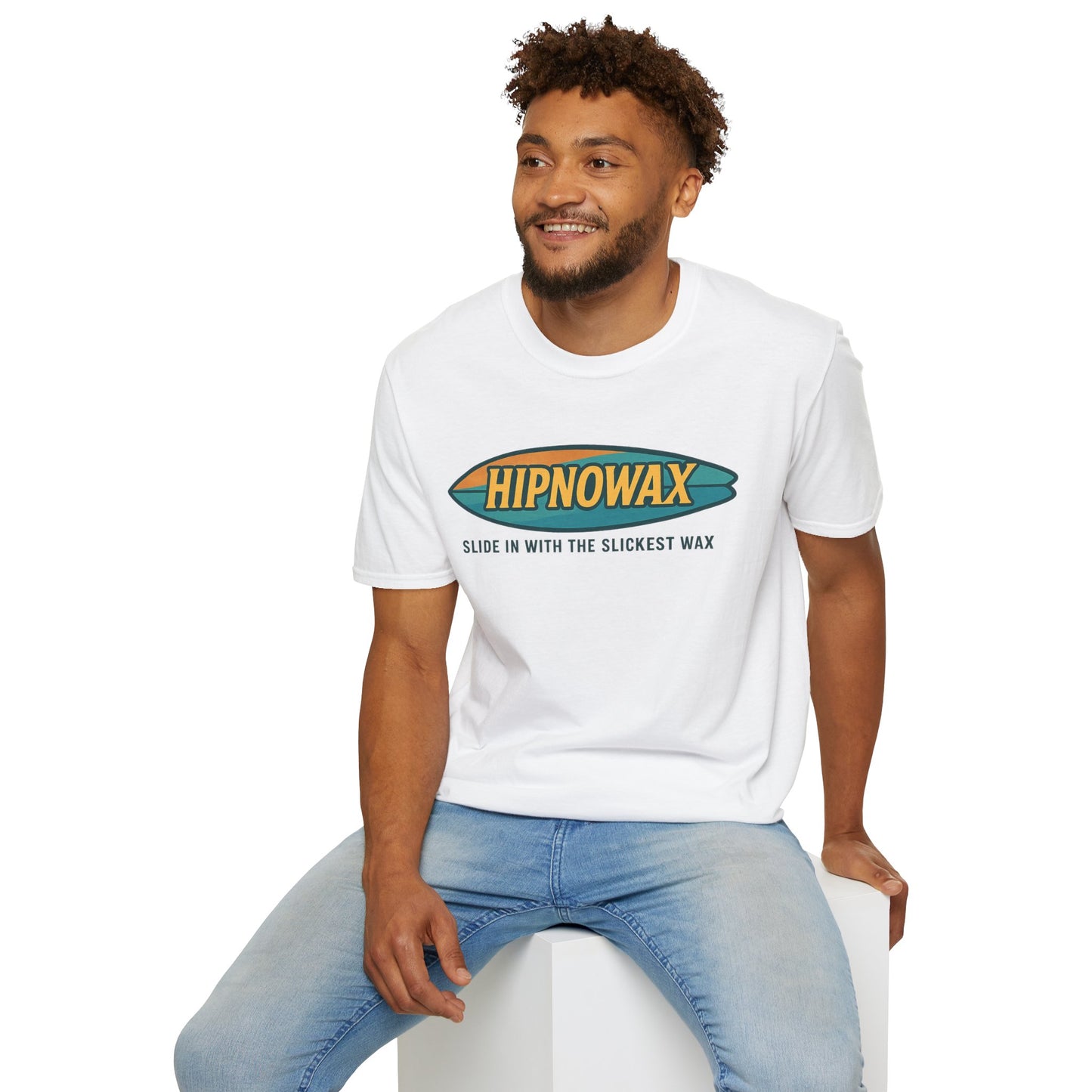 Hipnowax Surf-Inspired Unisex Softstyle T-Shirt, Hipnowax Surf Tee, Beachwear, Casual Summer Shirt, Gift for Surfers, Cool Graphic Tee