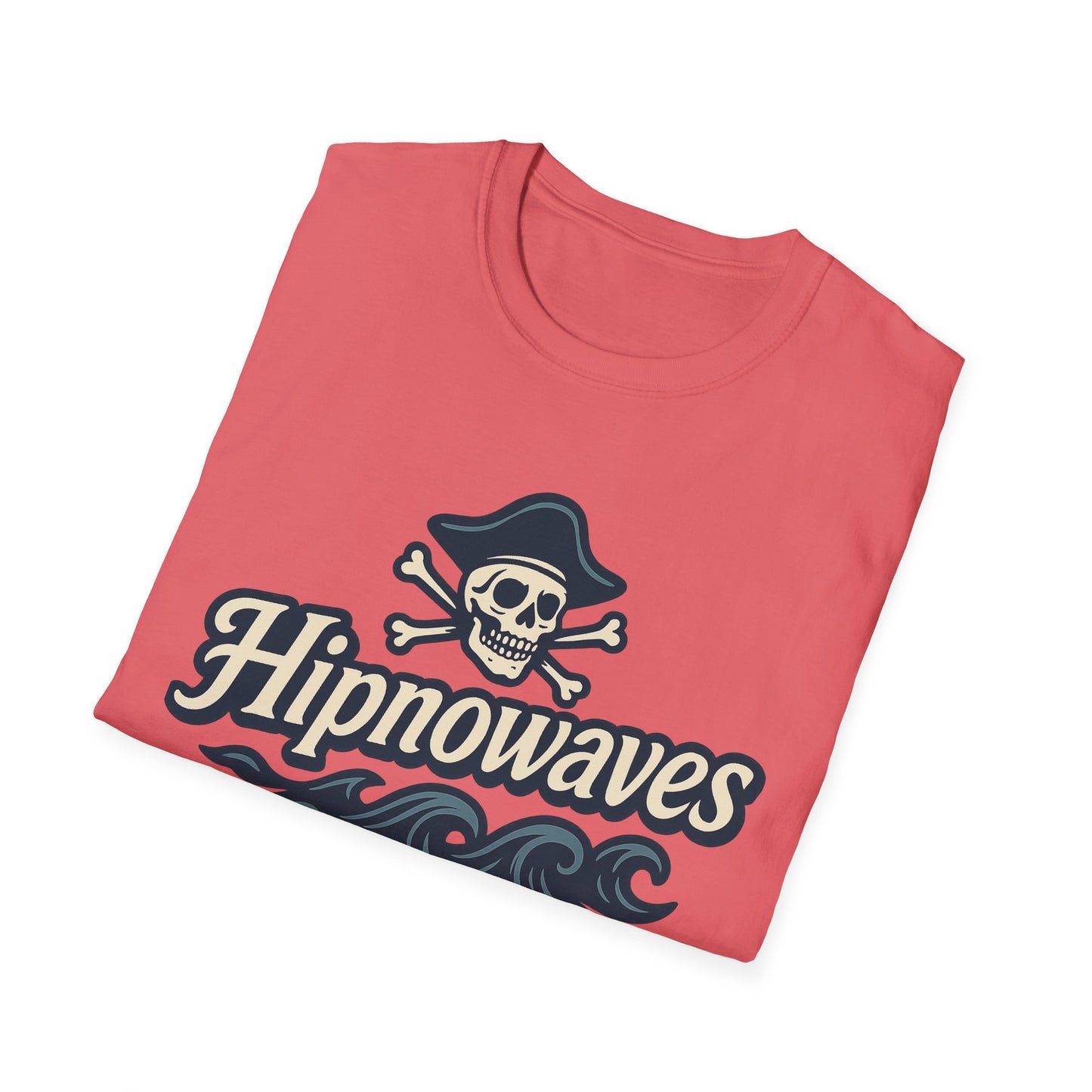 Hipnowaves Pirate T-Shirt, Unisex Softstyle Tee for Beach Lovers, Casual Wear, Gift for Sailors, Summer Adventure Shirt