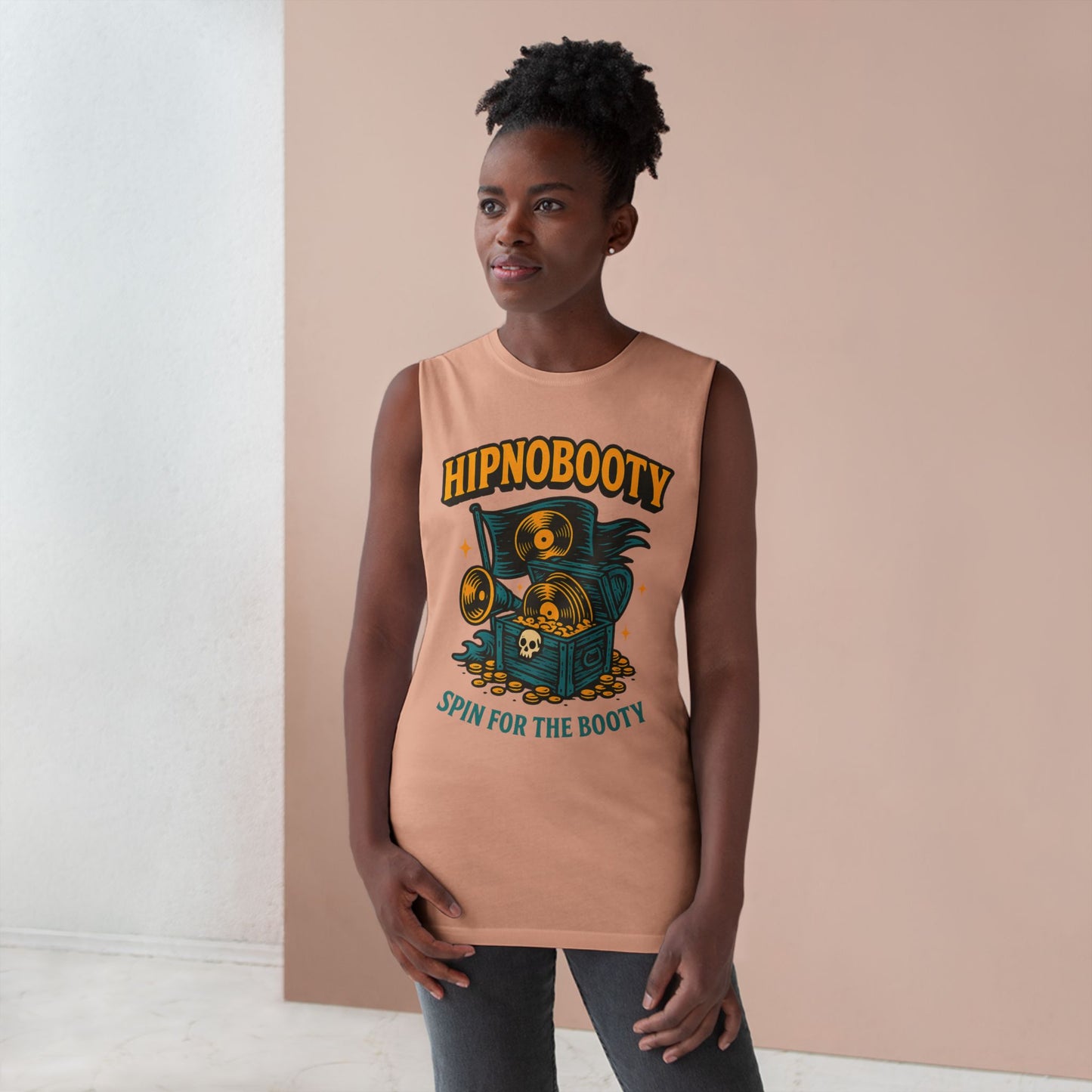 Hipnobooty Summer Unisex Barnard Tank - Fun Music Inspired Tank Top for Festivals, Parties, Beach Days, Gifts
