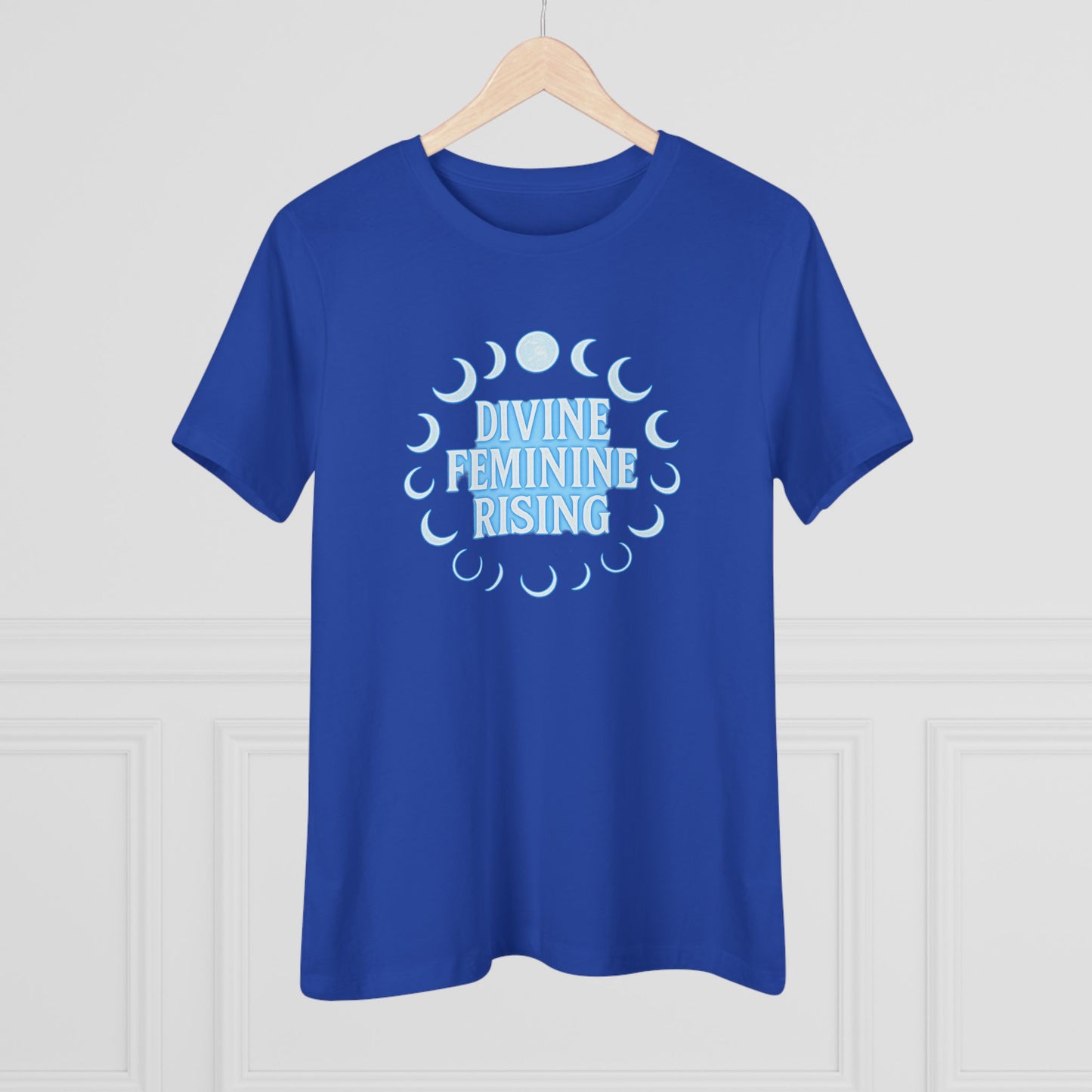 Divine Feminine Rising Tee, Women's Cotton Tee, Empowering T-Shirt, Moon Phase Top, Spiritual Gift, Feminist Apparel