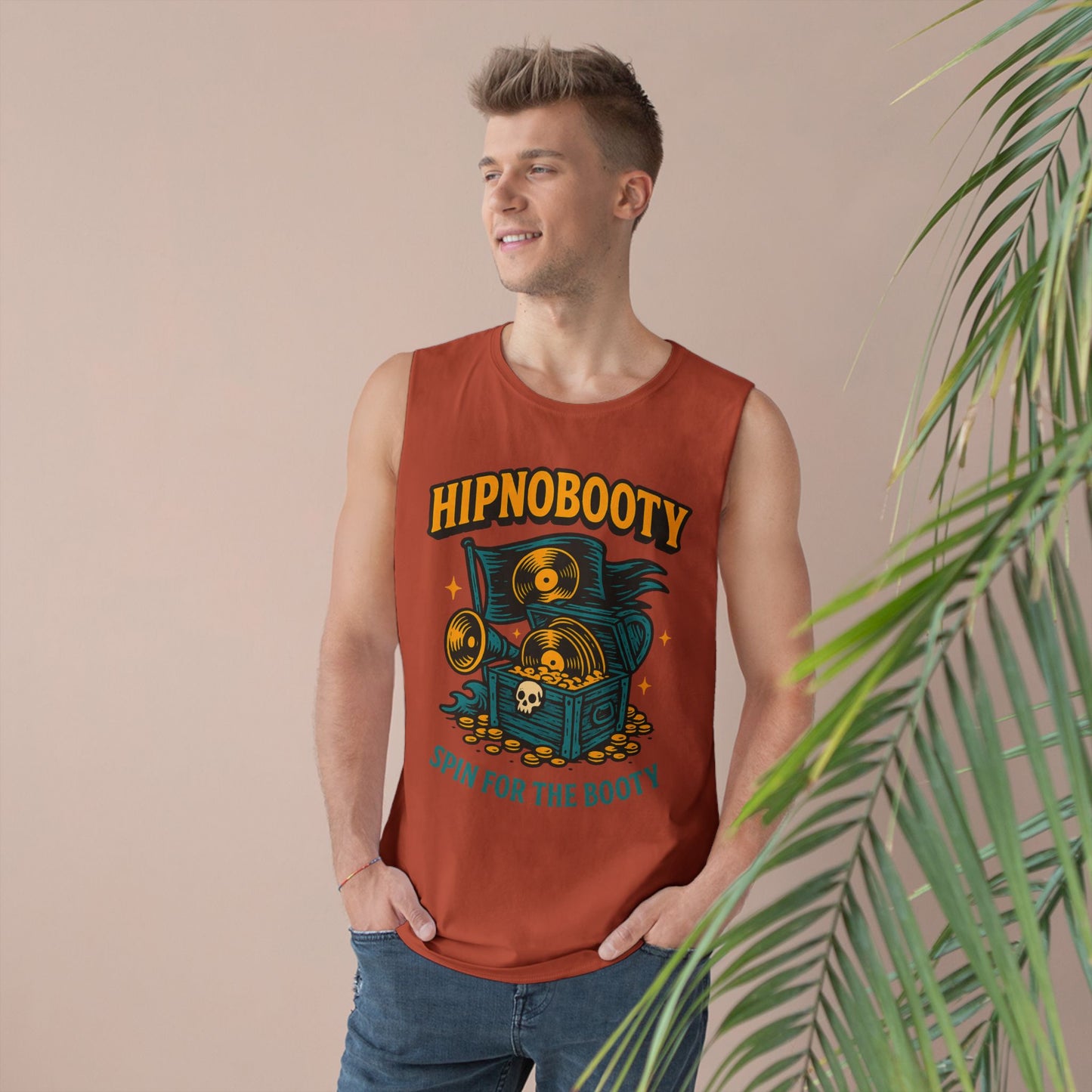Hipnobooty Summer Unisex Barnard Tank - Fun Music Inspired Tank Top for Festivals, Parties, Beach Days, Gifts