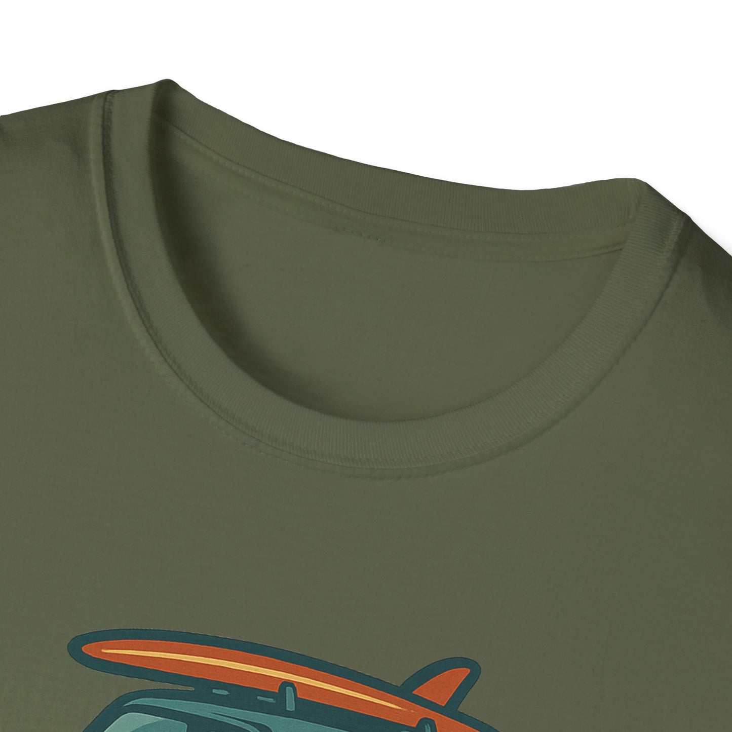 Retro Surf Vibes Unisex Softstyle T-Shirt, Beachwear, Vacation Tee, Gift for Surf Lovers, Summer Style, Cool Graphics Shirt