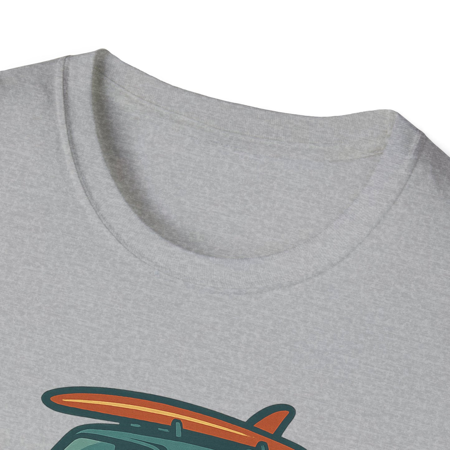 Retro Surf Vibes Unisex Softstyle T-Shirt, Beachwear, Vacation Tee, Gift for Surf Lovers, Summer Style, Cool Graphics Shirt