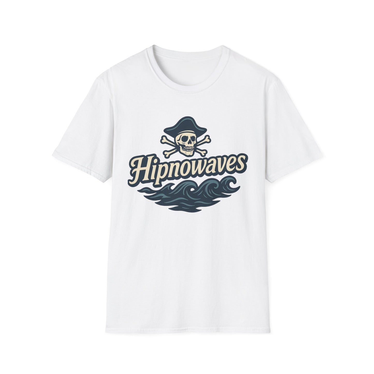 Hipnowaves Pirate T-Shirt, Unisex Softstyle Tee for Beach Lovers, Casual Wear, Gift for Sailors, Summer Adventure Shirt