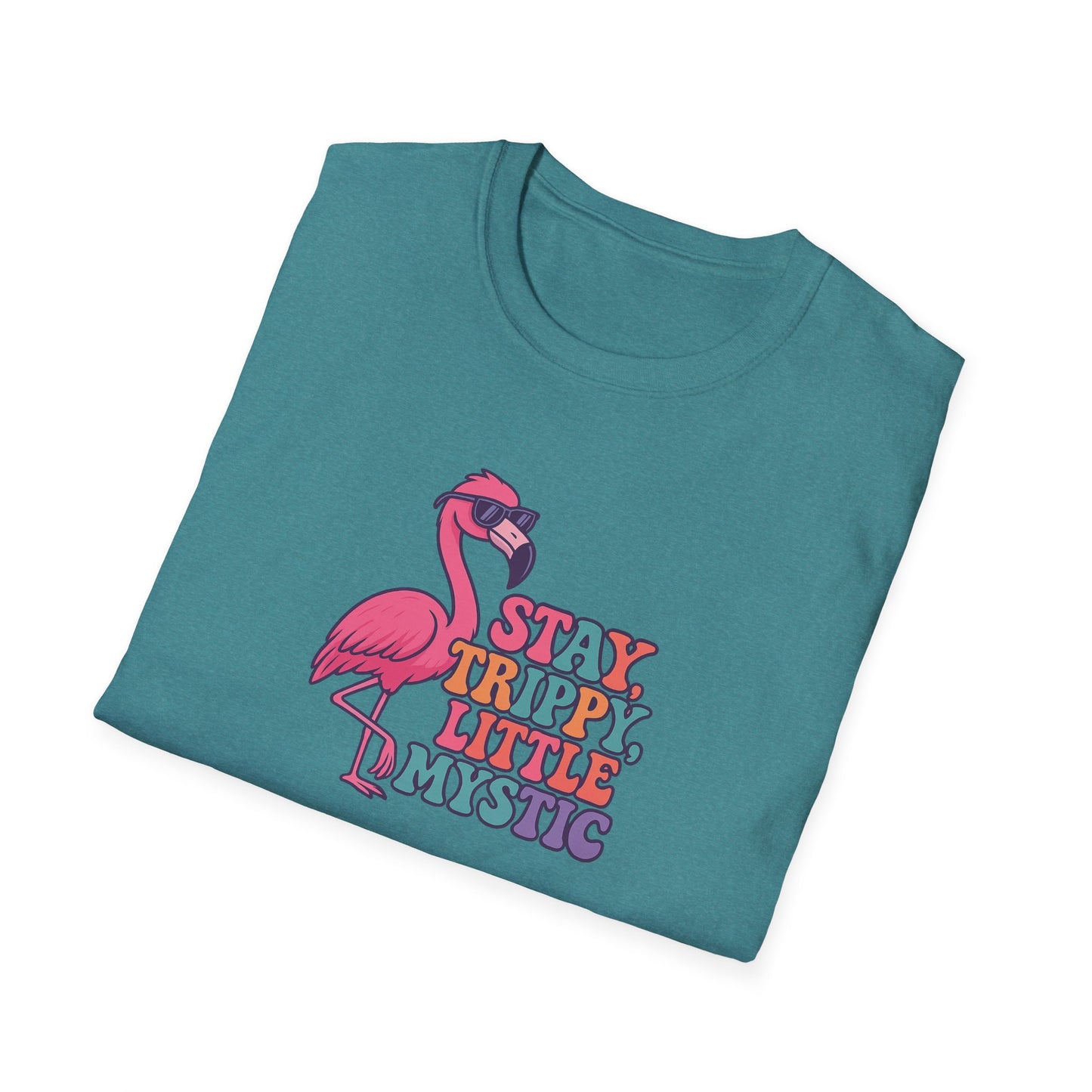 Stay Trippy Little Mystic T-Shirt | Fun Flamingo Tee, Boho Vibes, Summer Style, Gift for Her, Chill Outwear, Festival Apparel