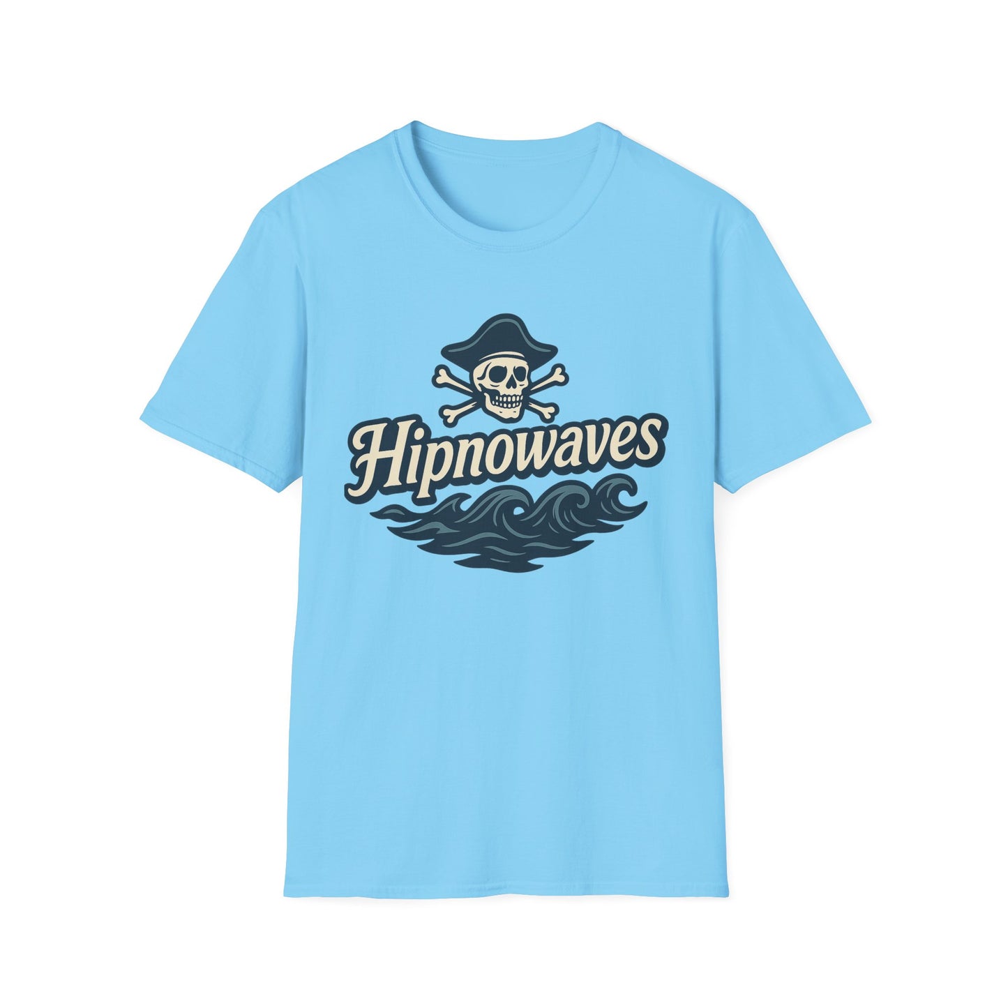 Hipnowaves Pirate T-Shirt, Unisex Softstyle Tee for Beach Lovers, Casual Wear, Gift for Sailors, Summer Adventure Shirt
