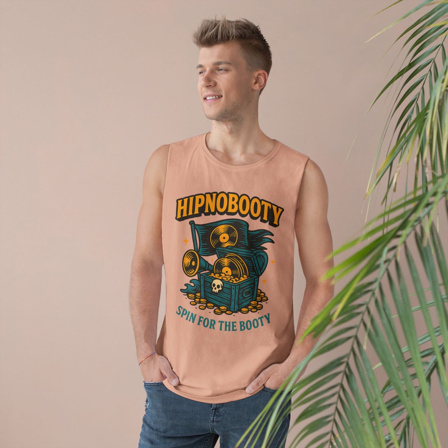 Hipnobooty Summer Unisex Barnard Tank - Fun Music Inspired Tank Top for Festivals, Parties, Beach Days, Gifts