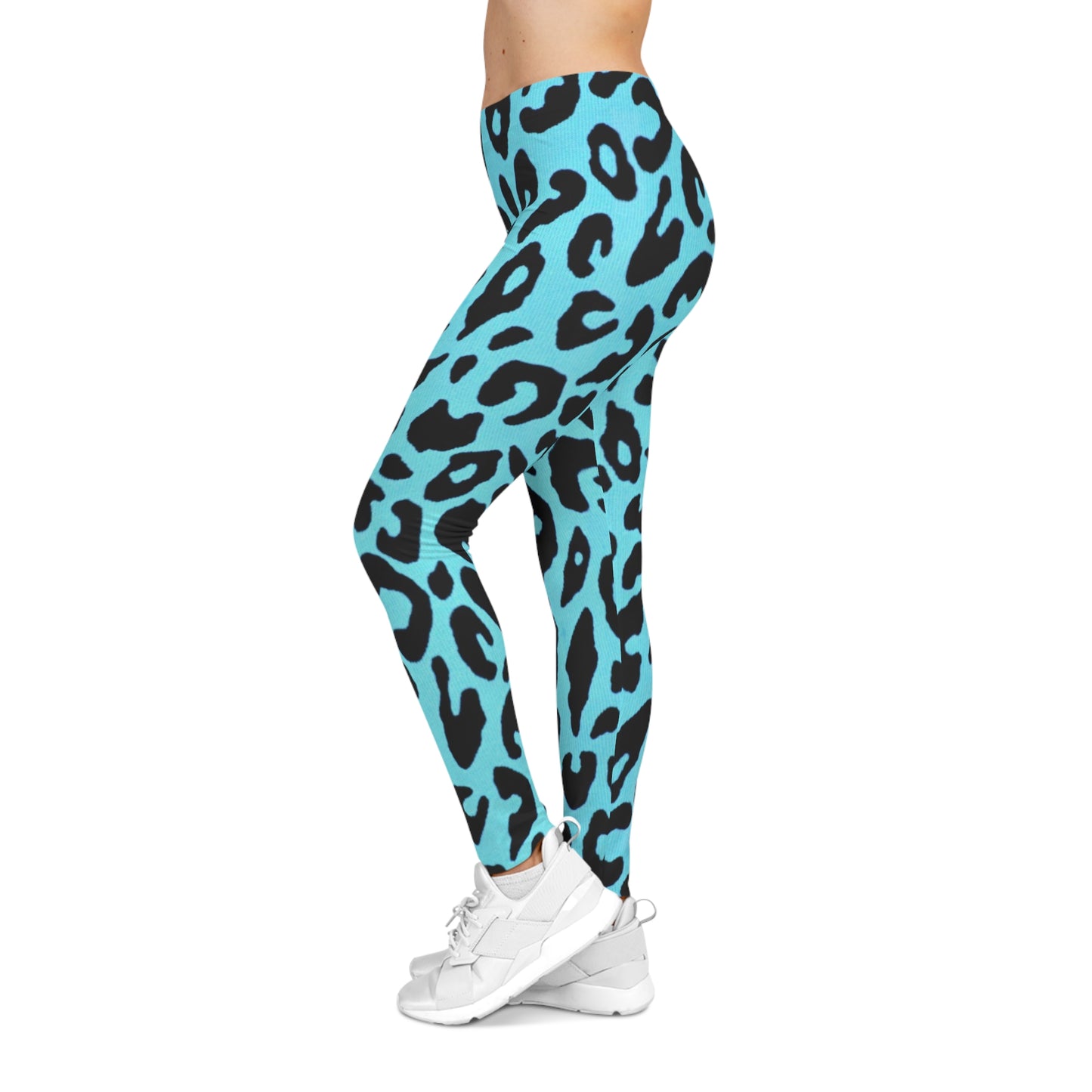 Turquoise Leopard Leggings — Bold Animal Print, High-Contrast Activewear