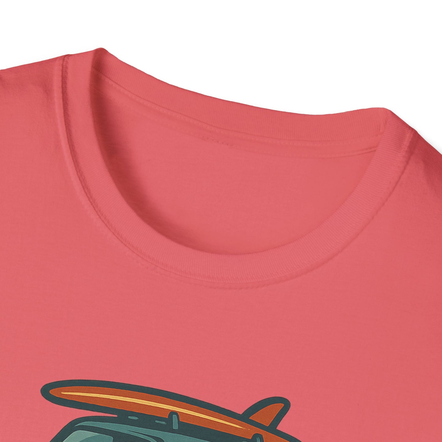 Retro Surf Vibes Unisex Softstyle T-Shirt, Beachwear, Vacation Tee, Gift for Surf Lovers, Summer Style, Cool Graphics Shirt