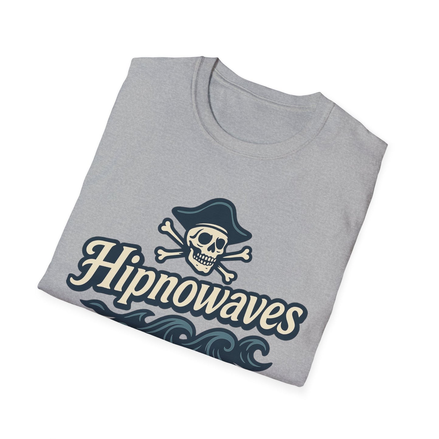 Hipnowaves Pirate T-Shirt, Unisex Softstyle Tee for Beach Lovers, Casual Wear, Gift for Sailors, Summer Adventure Shirt