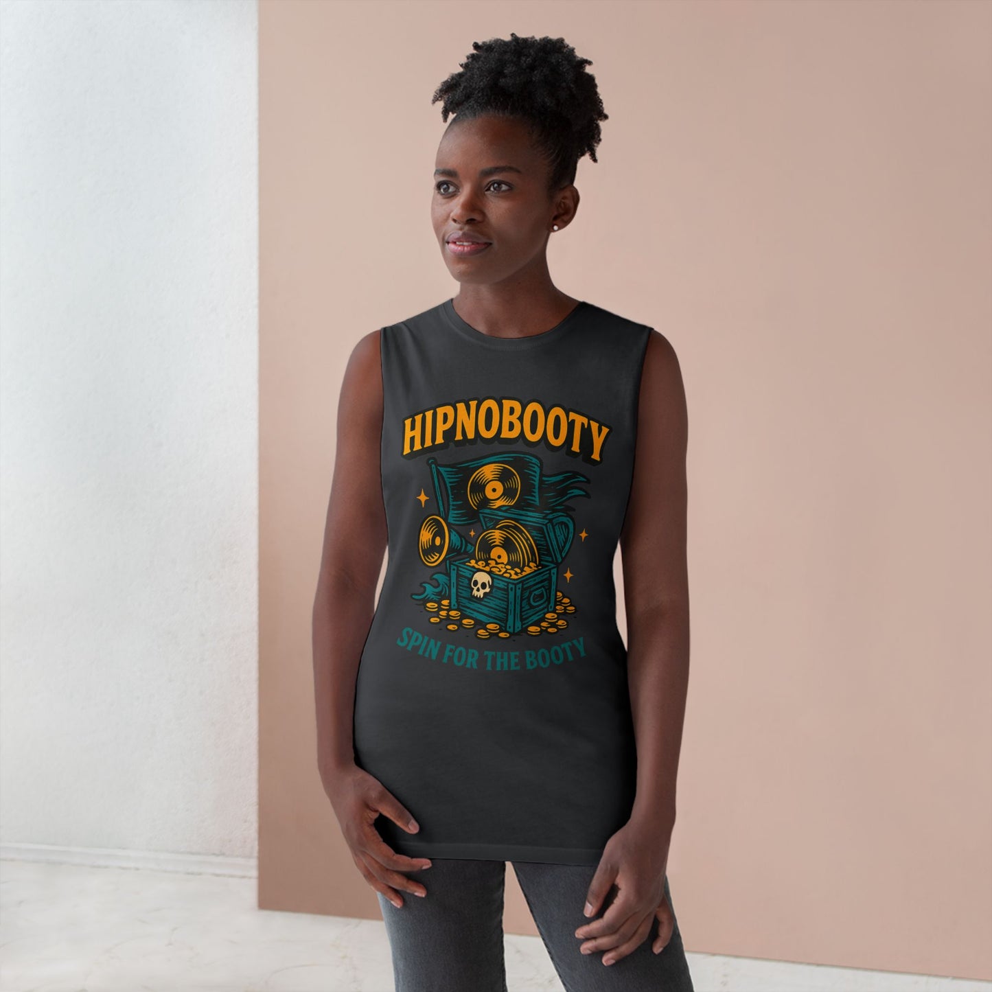 Hipnobooty Summer Unisex Barnard Tank - Fun Music Inspired Tank Top for Festivals, Parties, Beach Days, Gifts