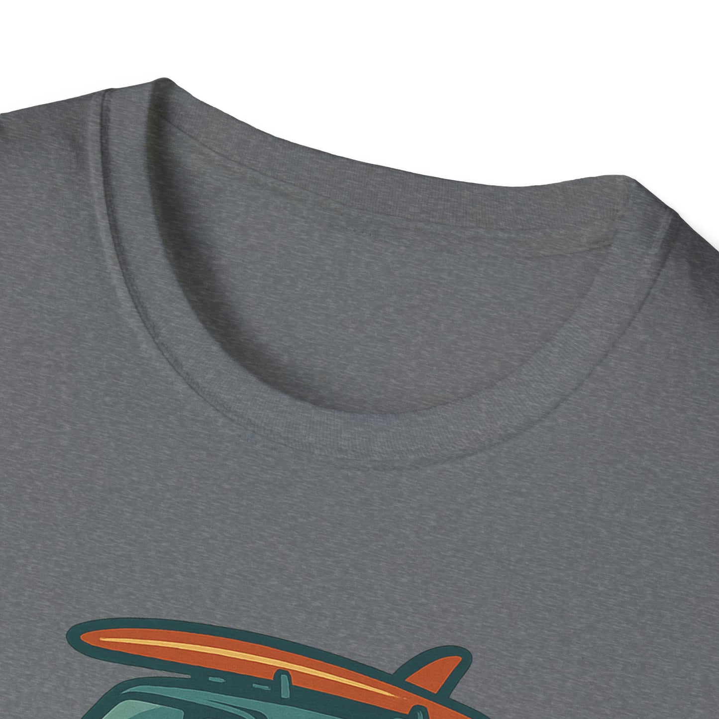 Retro Surf Vibes Unisex Softstyle T-Shirt, Beachwear, Vacation Tee, Gift for Surf Lovers, Summer Style, Cool Graphics Shirt