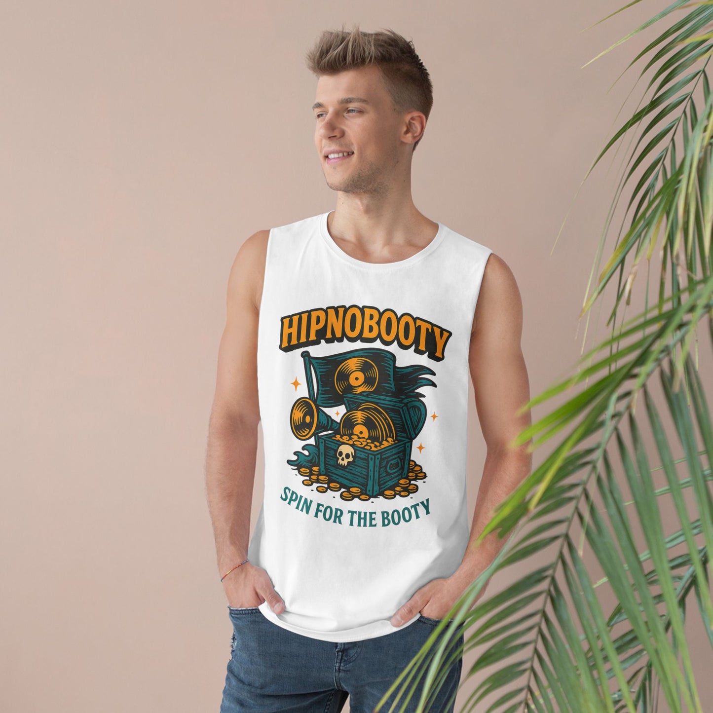 Hipnobooty Summer Unisex Barnard Tank - Fun Music Inspired Tank Top for Festivals, Parties, Beach Days, Gifts