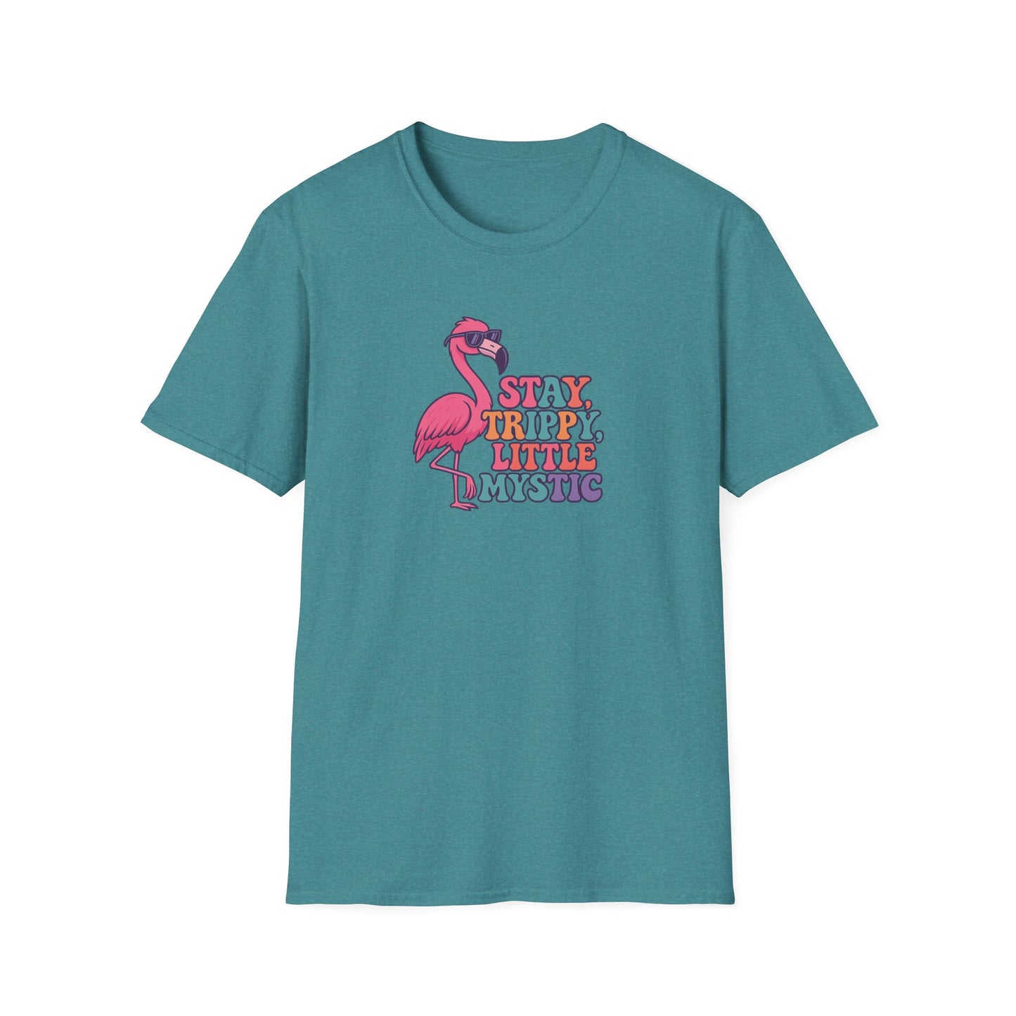 Stay Trippy Little Mystic T-Shirt | Fun Flamingo Tee, Boho Vibes, Summer Style, Gift for Her, Chill Outwear, Festival Apparel