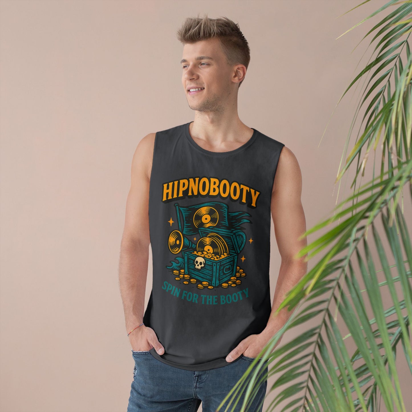 Hipnobooty Summer Unisex Barnard Tank - Fun Music Inspired Tank Top for Festivals, Parties, Beach Days, Gifts