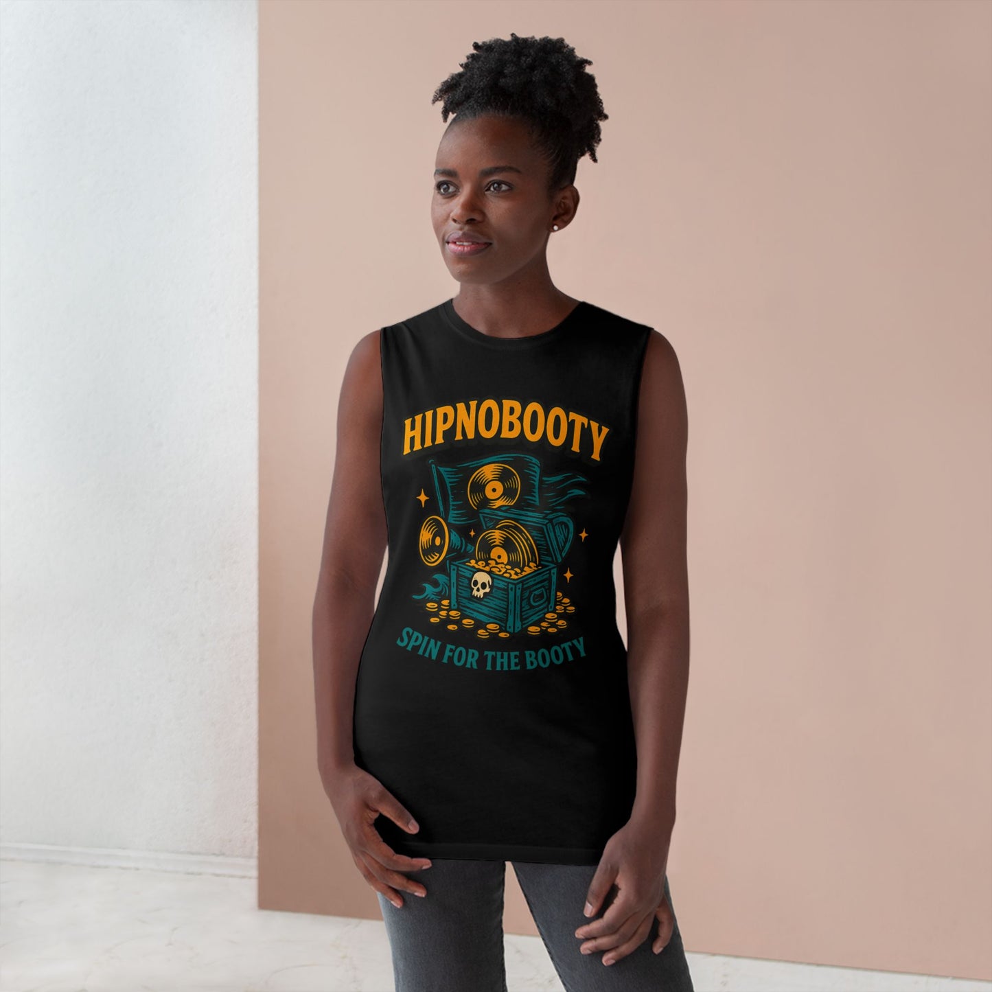 Hipnobooty Summer Unisex Barnard Tank - Fun Music Inspired Tank Top for Festivals, Parties, Beach Days, Gifts
