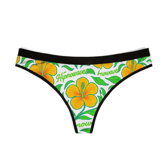 Hibiscus Pattern Women's Thongs, Tropical Lingerie, Floral Underwear, Cheeky Panties, Summer Essentials, Gift for Her