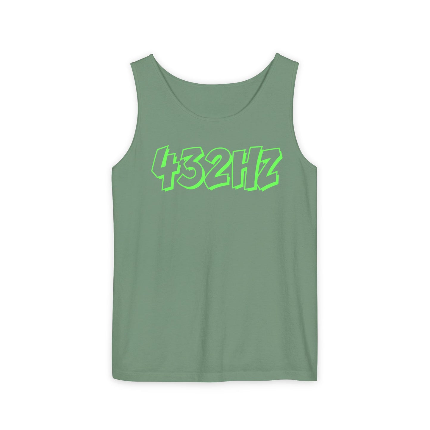 432HZ Unisex Garment-Dyed Tank Top, Relaxed Summer Wear, Music Lover Gift, Festival Outfit, Mindfulness Apparel, Unisex Top