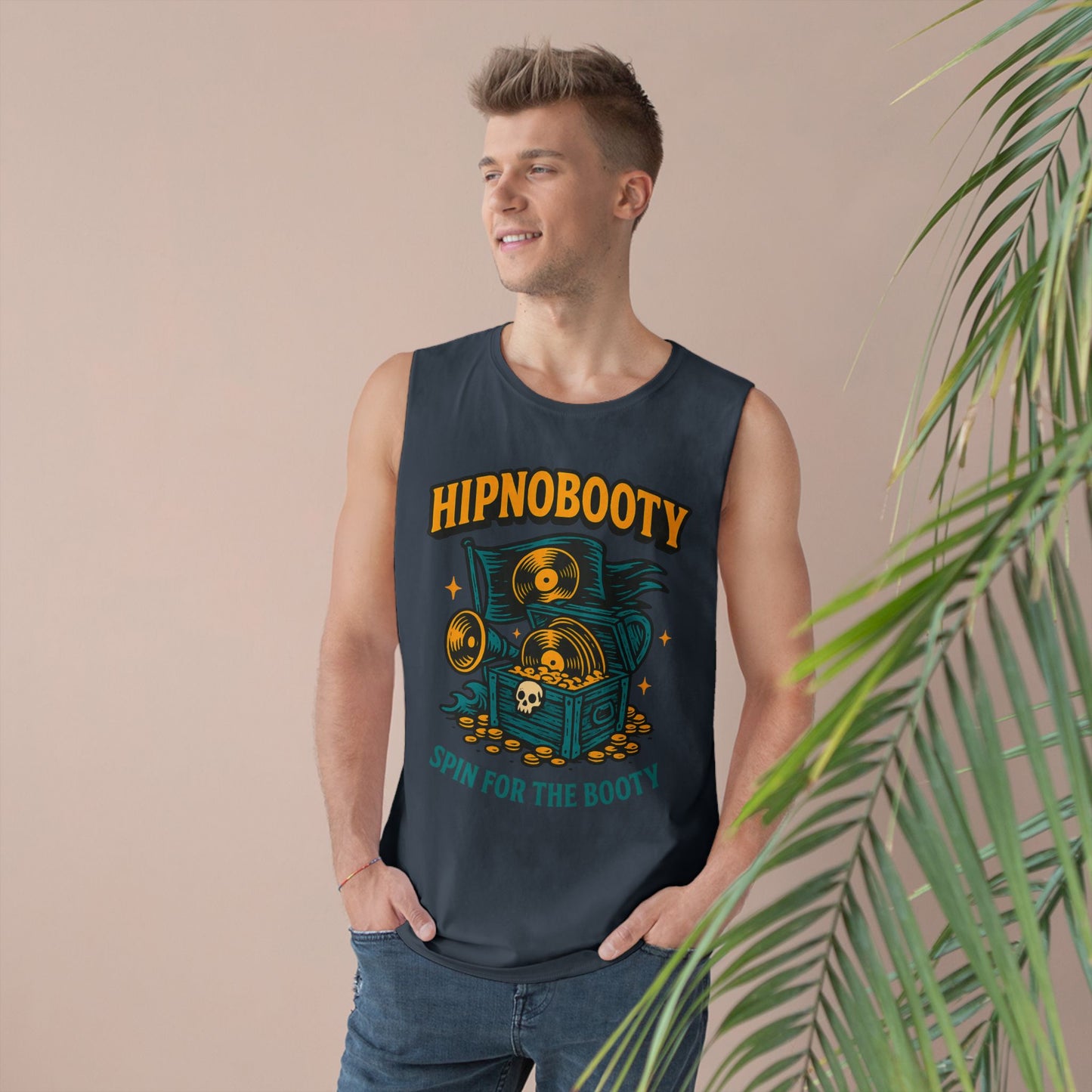 Hipnobooty Summer Unisex Barnard Tank - Fun Music Inspired Tank Top for Festivals, Parties, Beach Days, Gifts