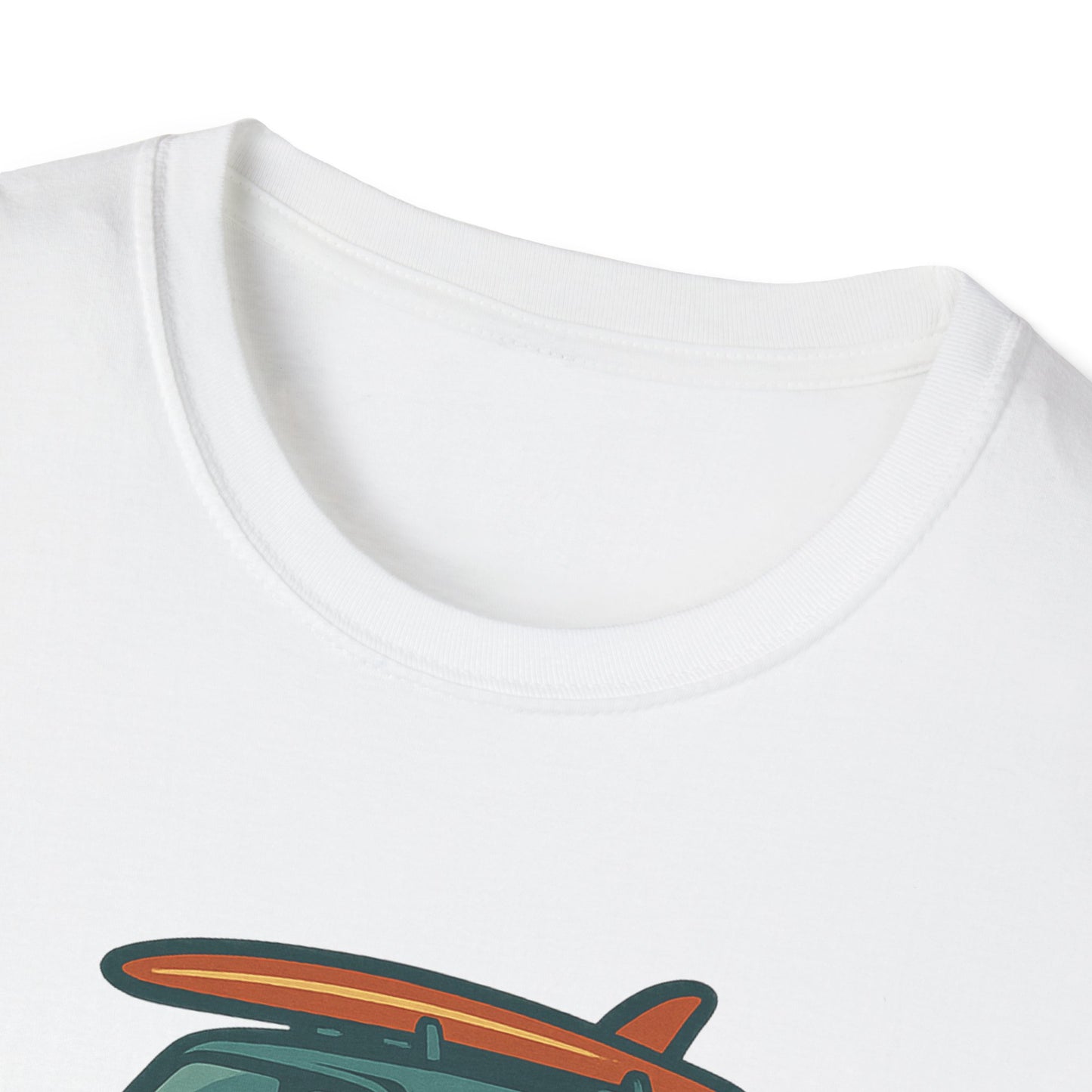 Retro Surf Vibes Unisex Softstyle T-Shirt, Beachwear, Vacation Tee, Gift for Surf Lovers, Summer Style, Cool Graphics Shirt