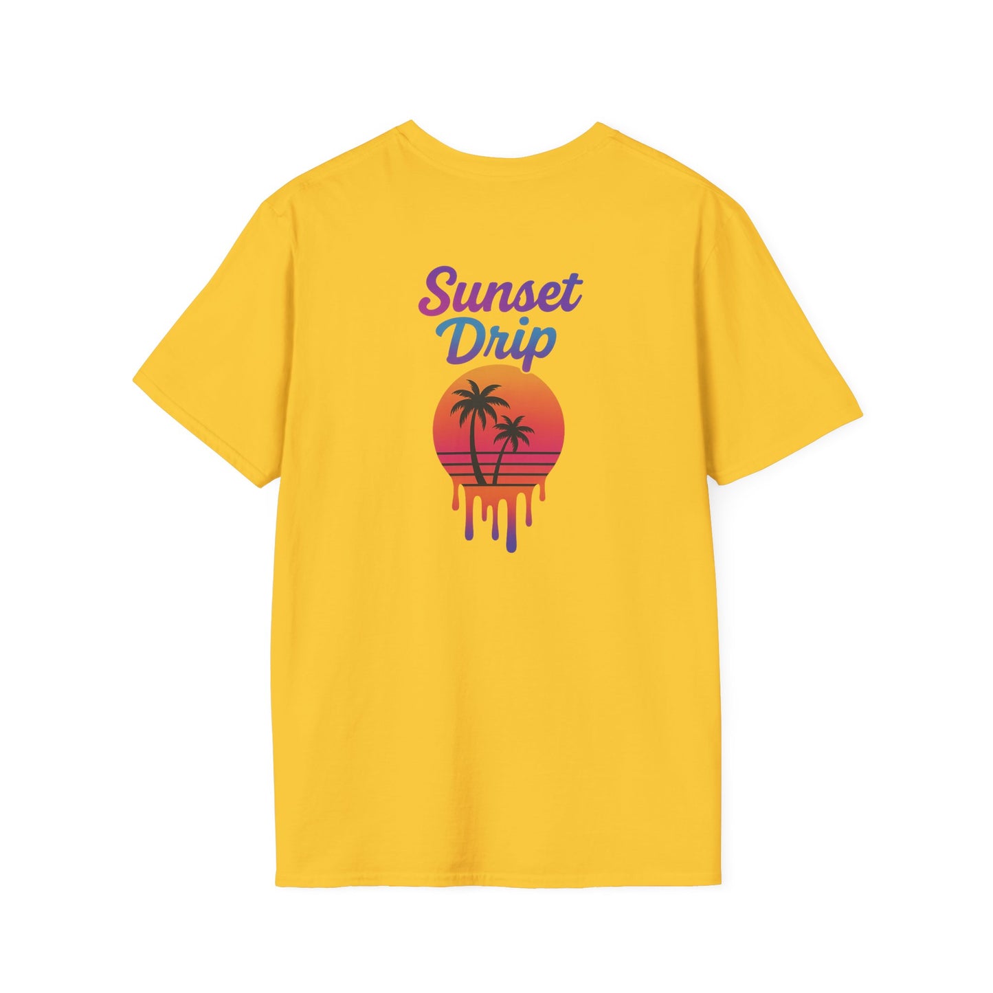 Sunset Drip T-Shirt | Retro Vibe Tee for Summer Adventures, Beachwear, Vacation, Gift Idea, Unisex Softstyle Apparel