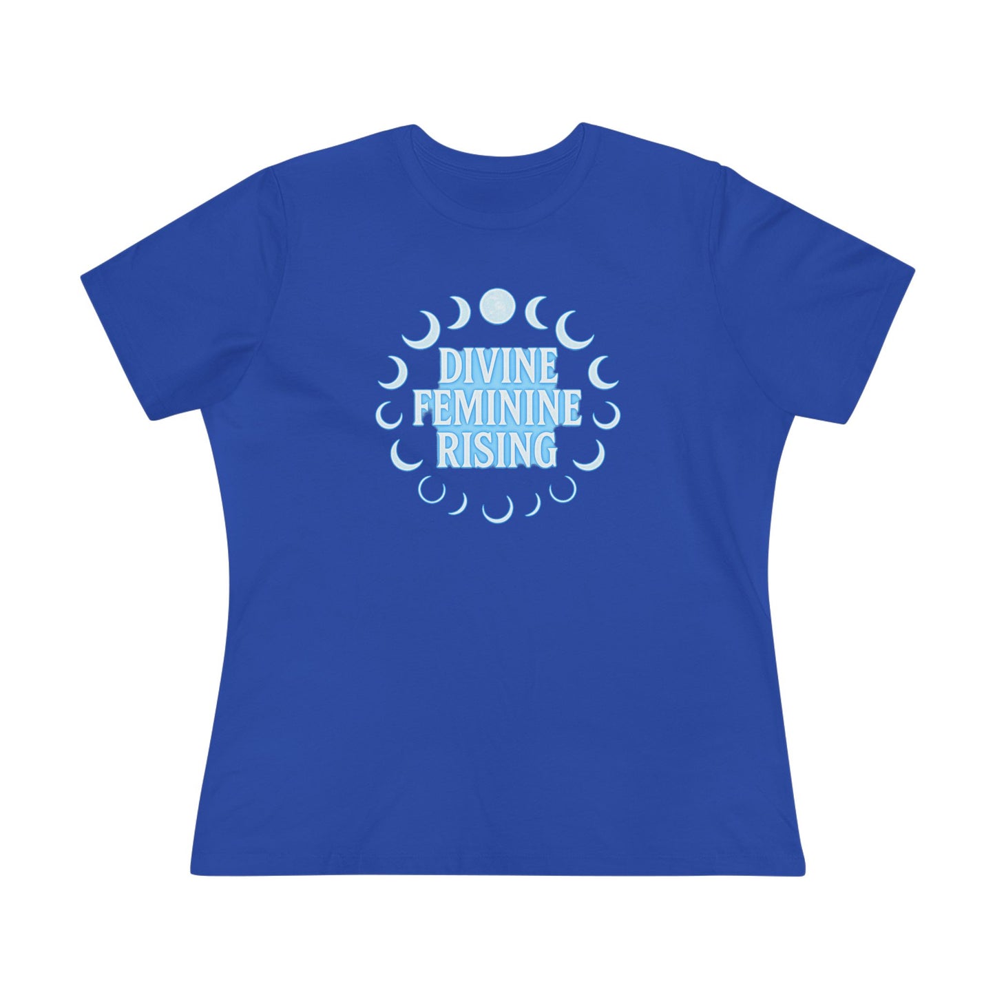 Divine Feminine Rising Tee, Women's Cotton Tee, Empowering T-Shirt, Moon Phase Top, Spiritual Gift, Feminist Apparel