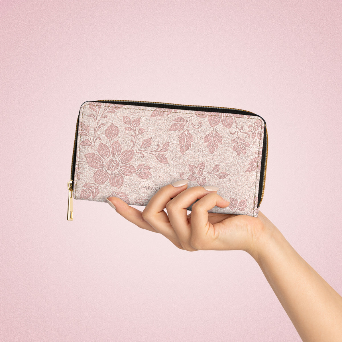 Floral Print Zipper Wallet - Elegant Organizer for Everyday Use