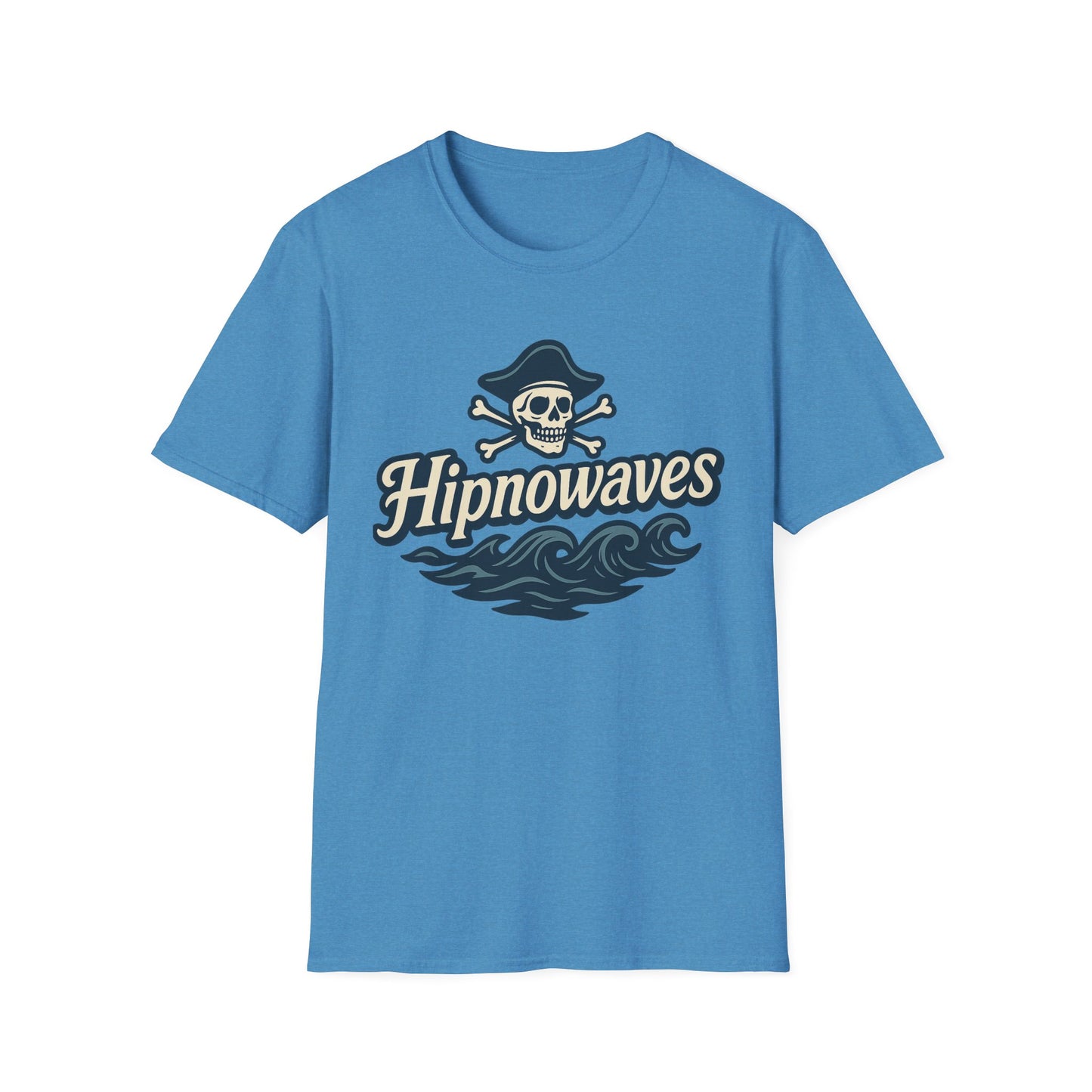 Hipnowaves Pirate T-Shirt, Unisex Softstyle Tee for Beach Lovers, Casual Wear, Gift for Sailors, Summer Adventure Shirt