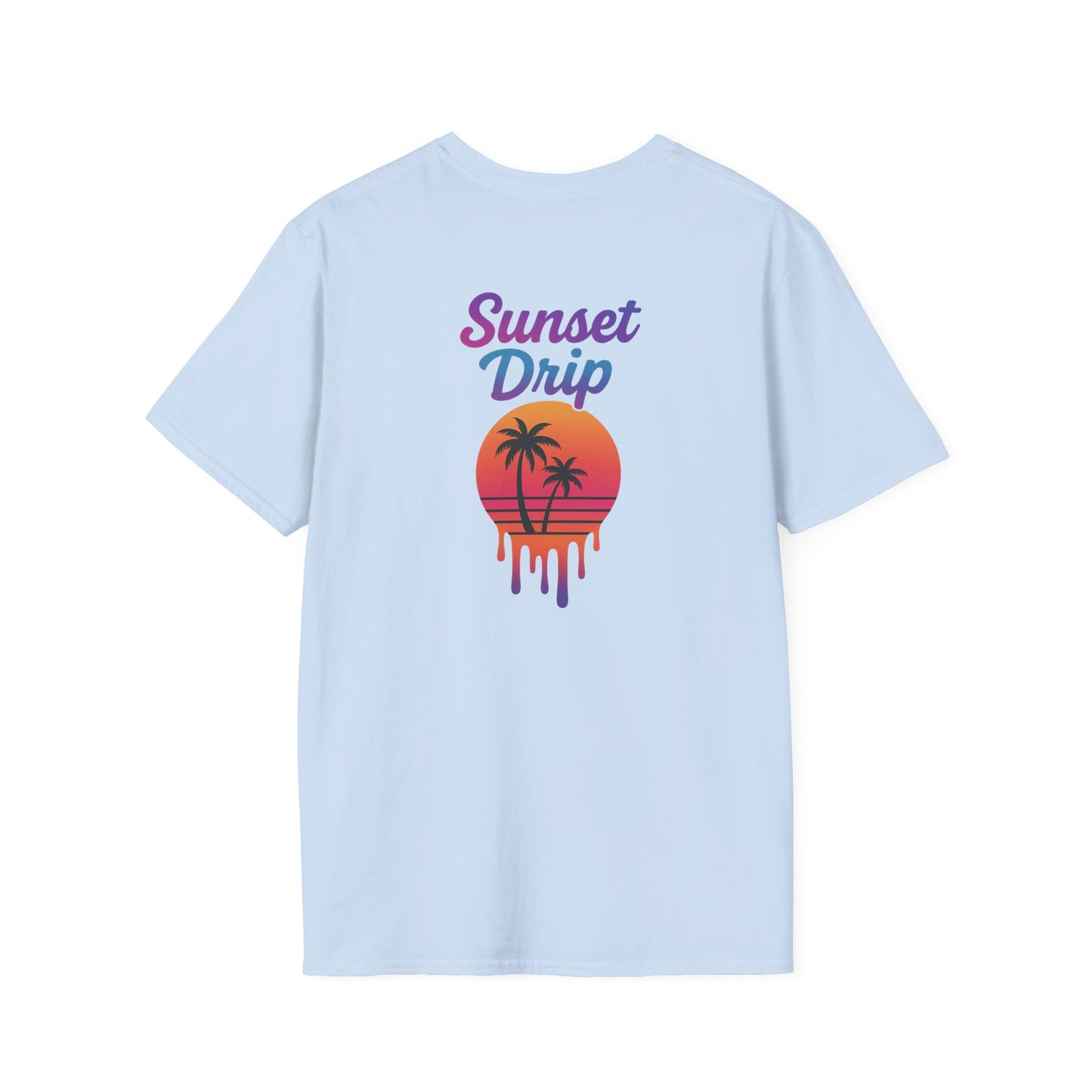 Sunset Drip T-Shirt | Retro Vibe Tee for Summer Adventures, Beachwear, Vacation, Gift Idea, Unisex Softstyle Apparel