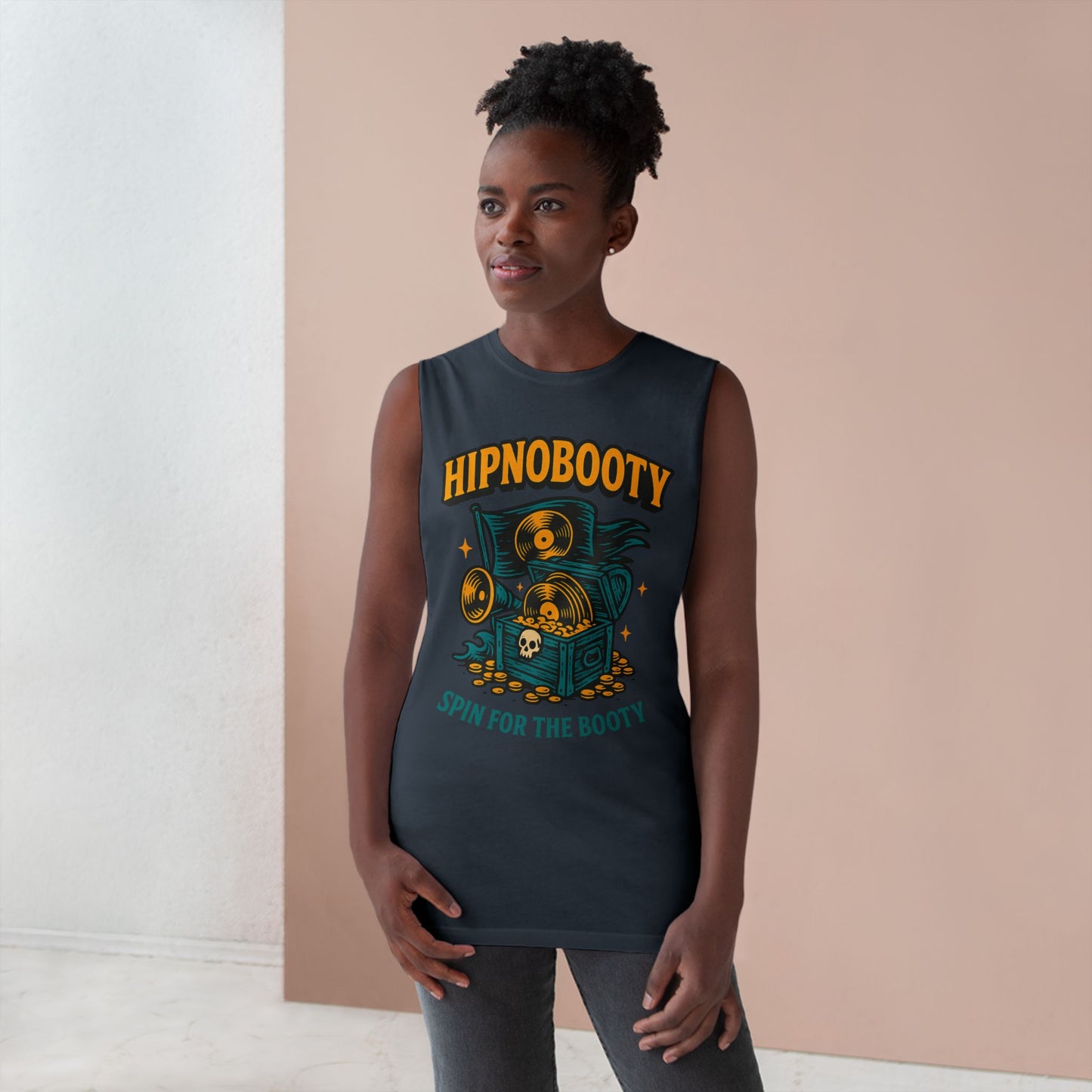 Hipnobooty Summer Unisex Barnard Tank - Fun Music Inspired Tank Top for Festivals, Parties, Beach Days, Gifts