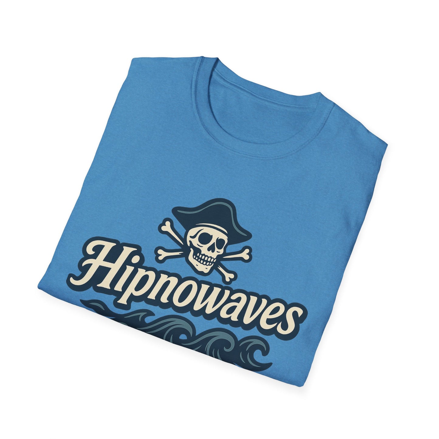 Hipnowaves Pirate T-Shirt, Unisex Softstyle Tee for Beach Lovers, Casual Wear, Gift for Sailors, Summer Adventure Shirt