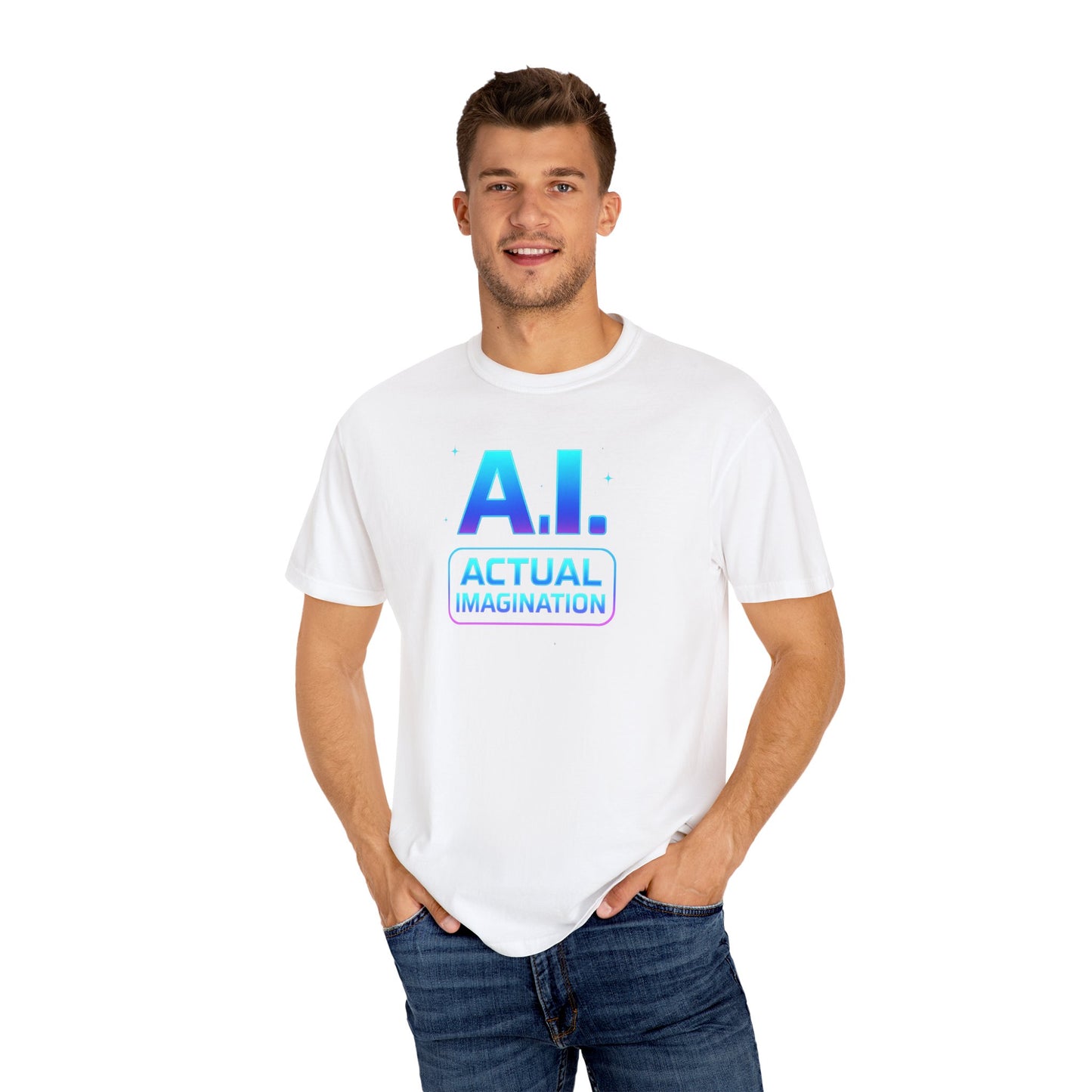 A.I. Actual Imagination, Unisex Graphic Tee -  Casual Shirt, Gift for Tech Lovers, Trendy Everyday Wear