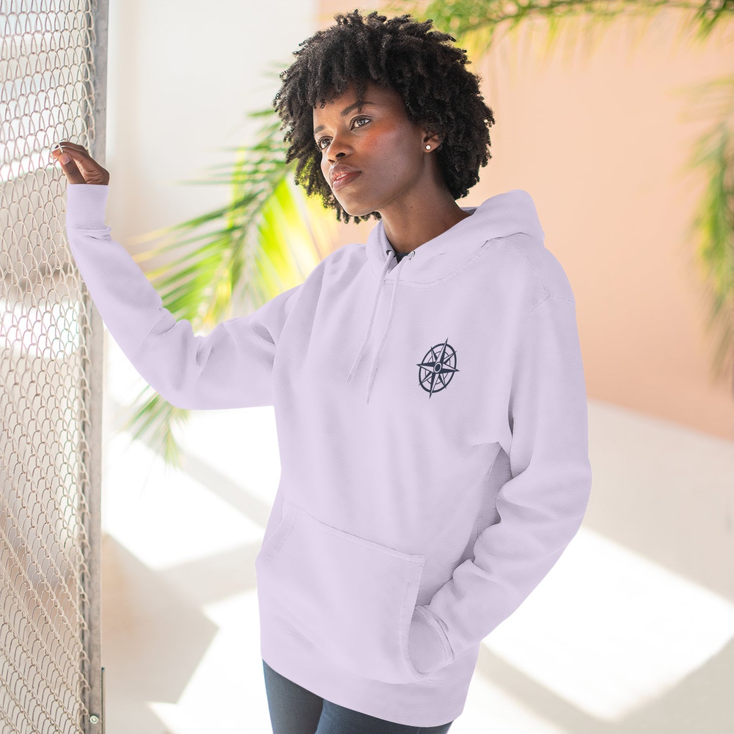 Anchor The Feeling Hoodie — Nautical Anchor Graphic Fleece Pullover