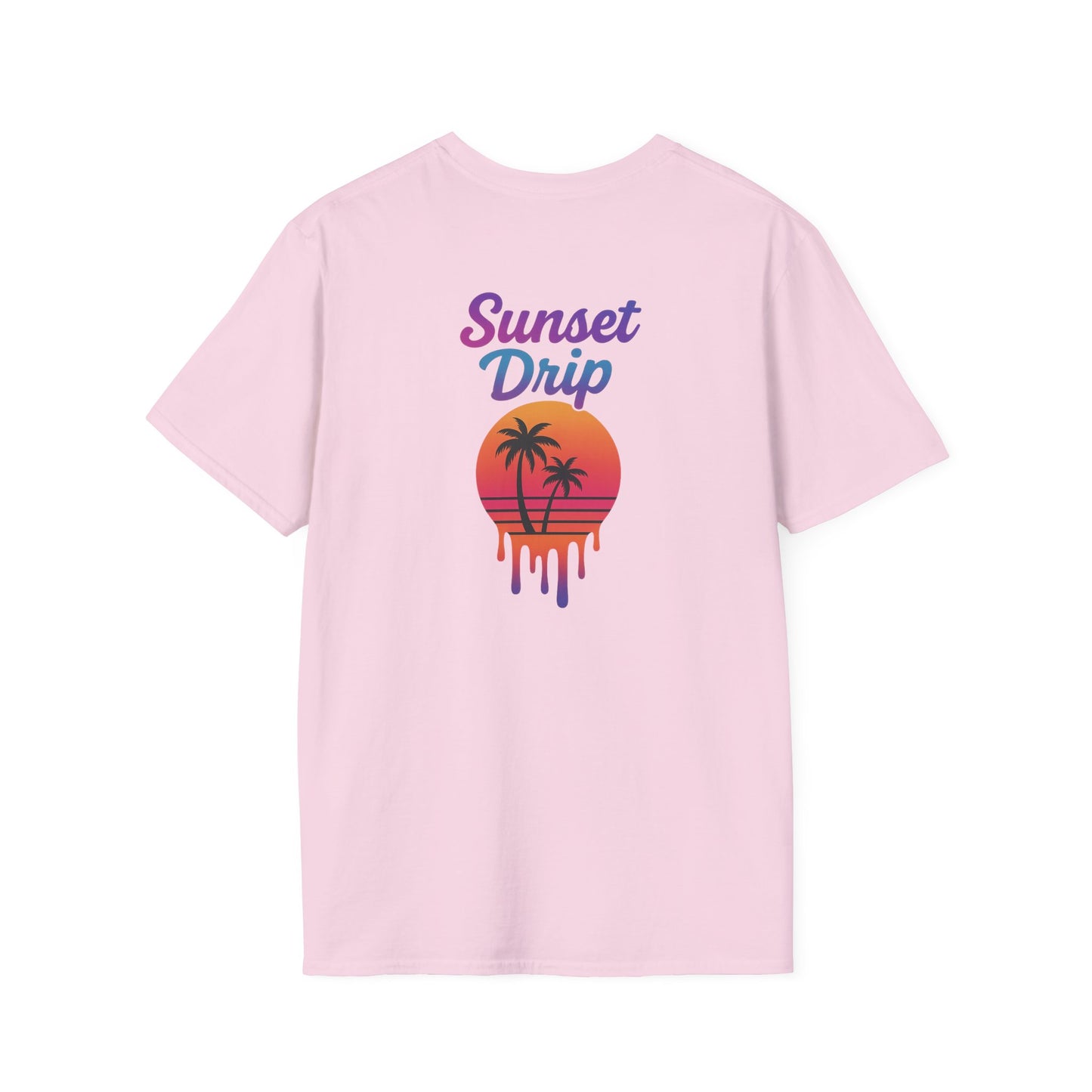 Sunset Drip T-Shirt | Retro Vibe Tee for Summer Adventures, Beachwear, Vacation, Gift Idea, Unisex Softstyle Apparel