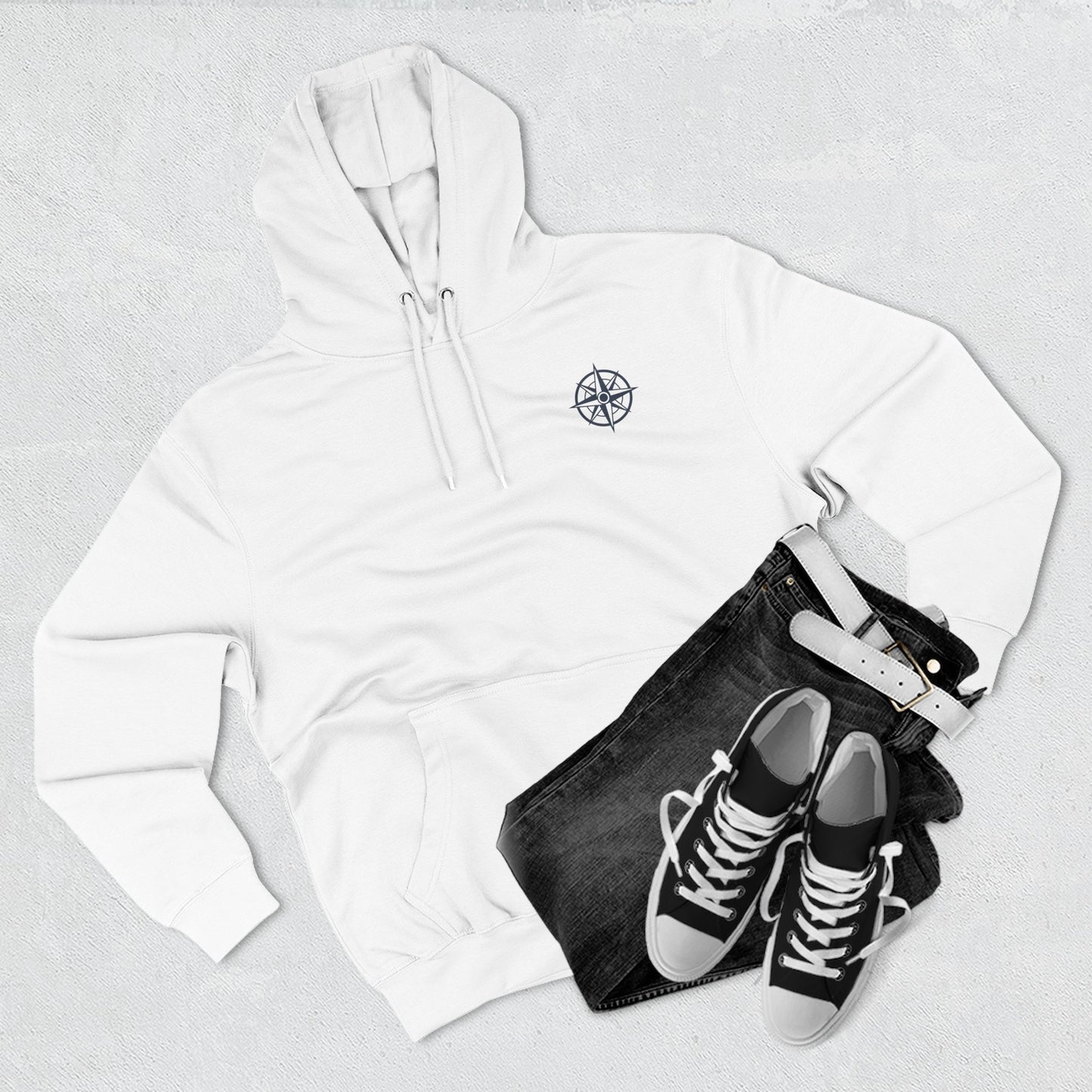 Anchor The Feeling Hoodie — Nautical Anchor Graphic Fleece Pullover