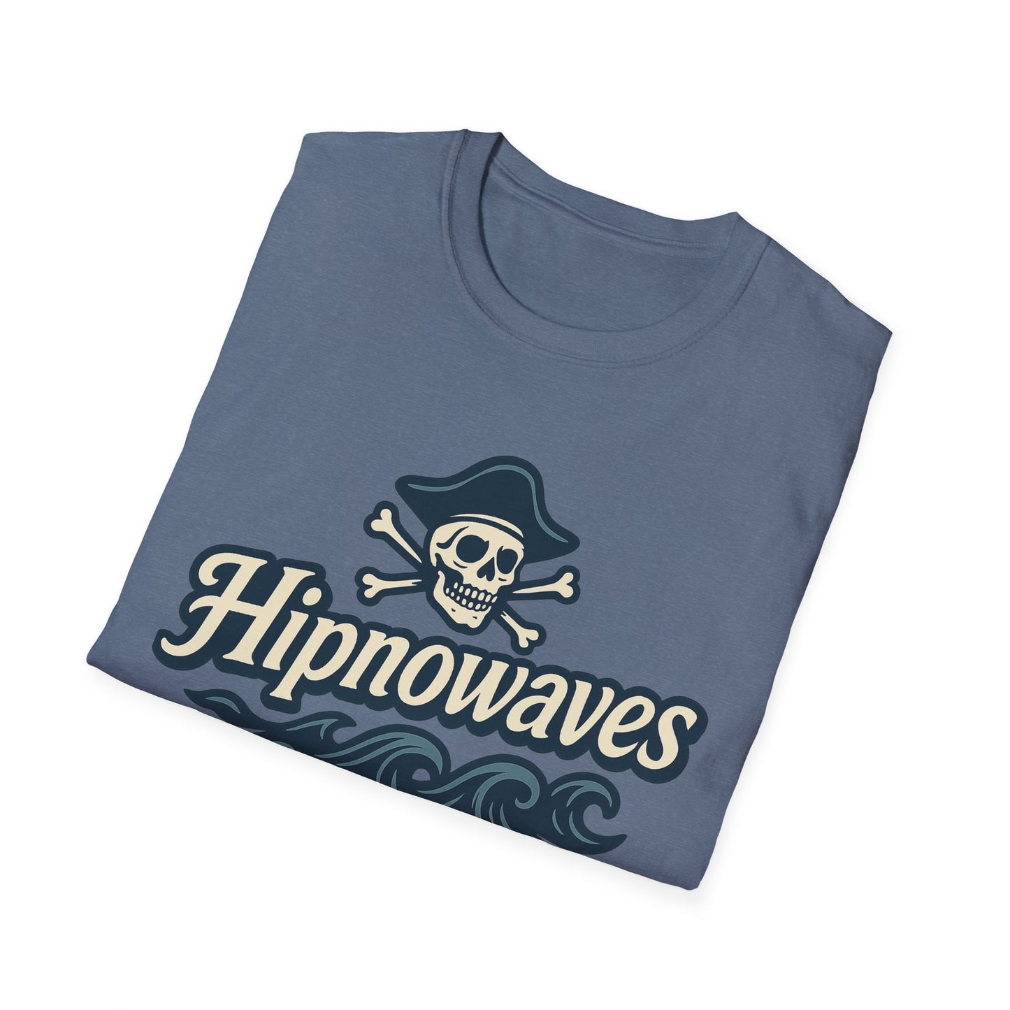 Hipnowaves Pirate T-Shirt, Unisex Softstyle Tee for Beach Lovers, Casual Wear, Gift for Sailors, Summer Adventure Shirt