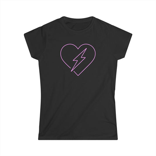 Lightning Heart Women's T-Shirt, Cute Casual Tee, Gift for Her, Spring Fashion, Birthday Gift, Summer Top, Graphic Tee