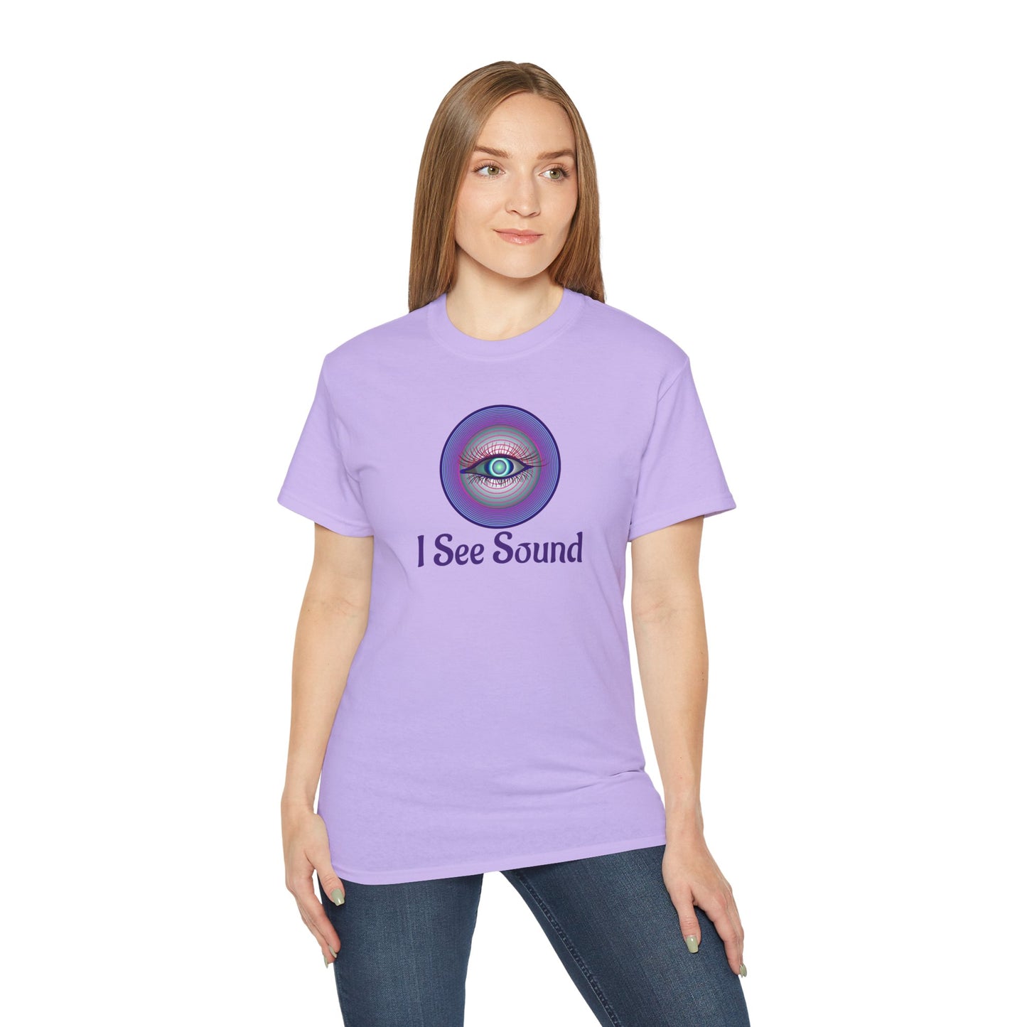 Vibrant Graphic T-Shirt, I See Sound Tee, Unisex Cotton Top, Music Lover Gift, Festival Wear, Colorful Casual Wear