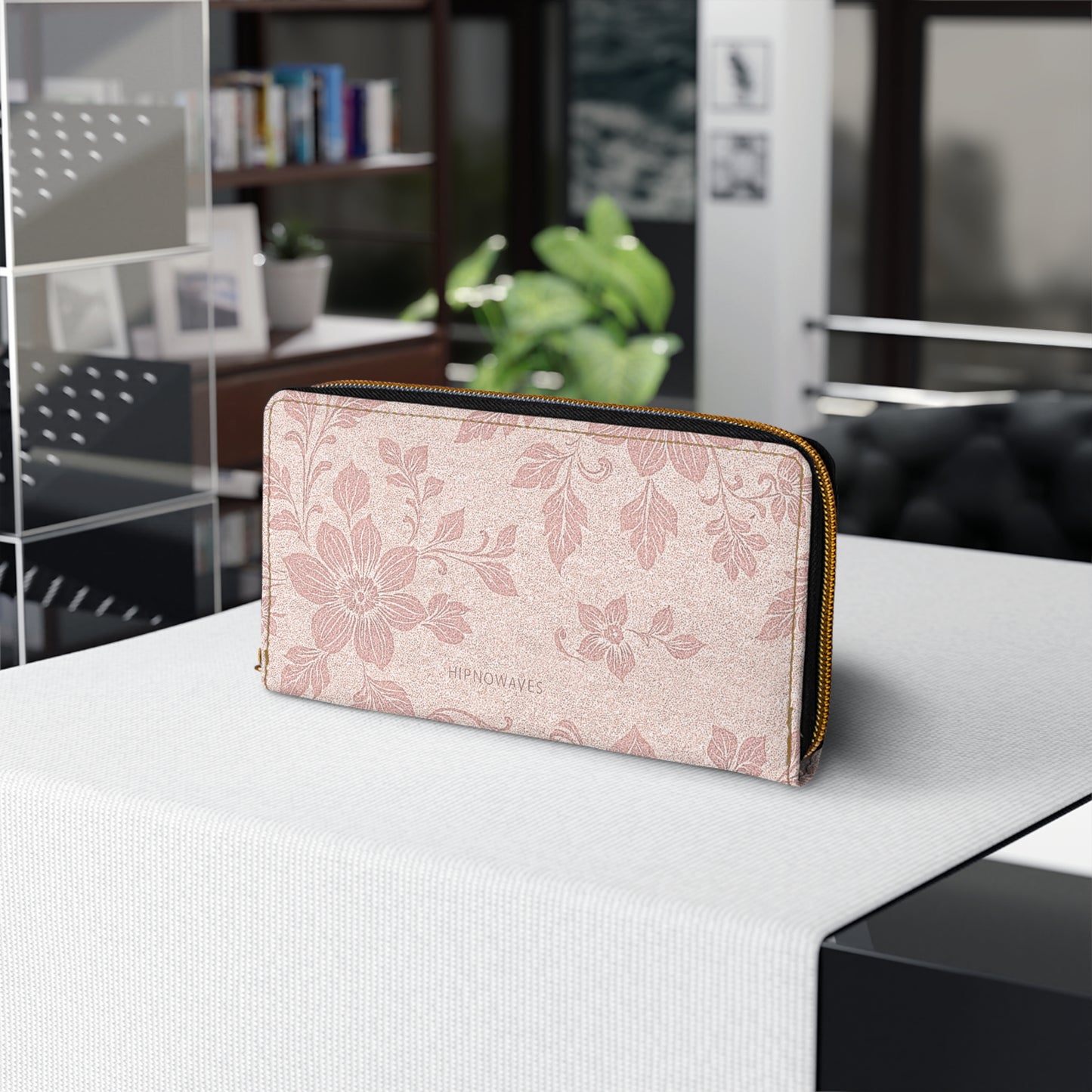Floral Print Zipper Wallet - Elegant Organizer for Everyday Use
