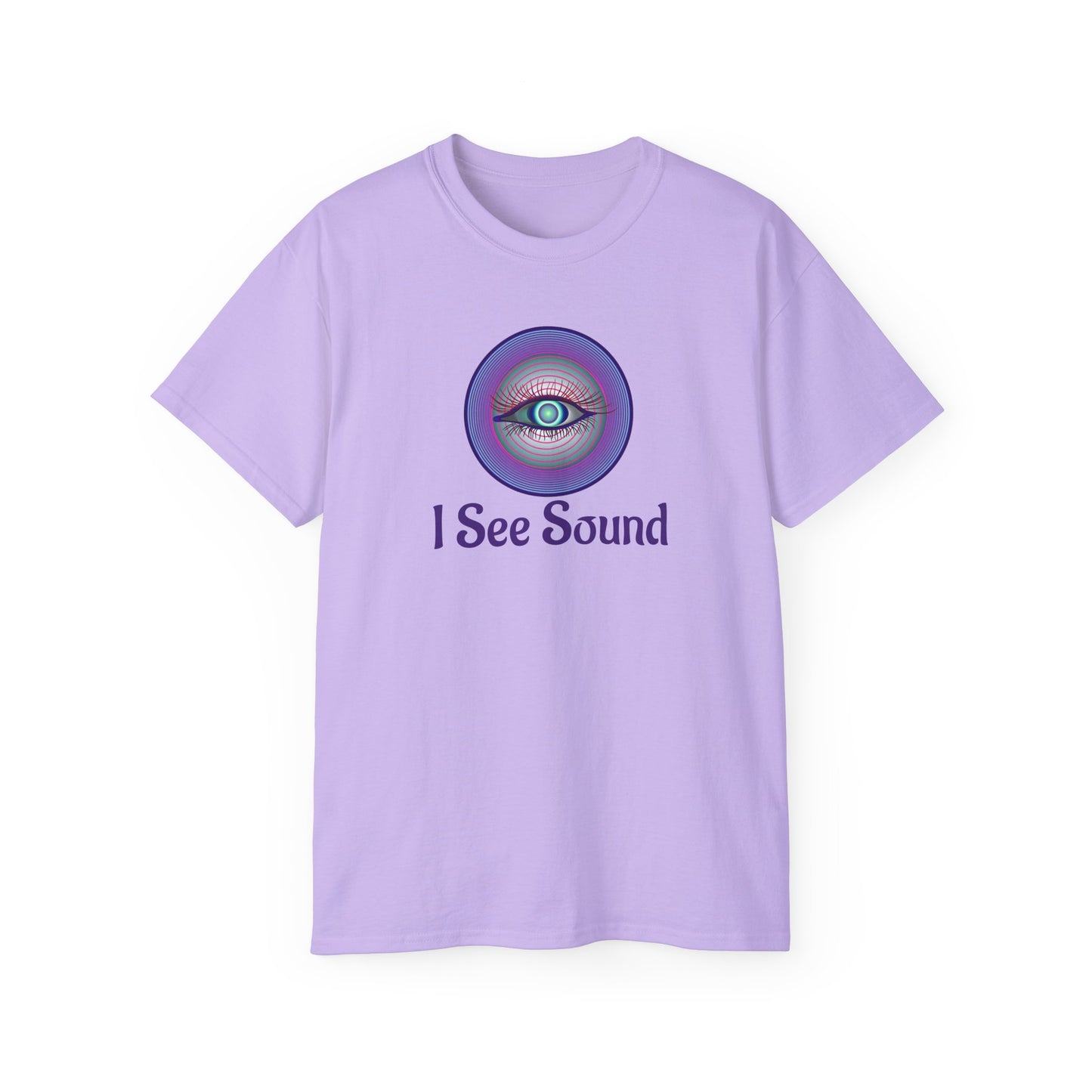 Vibrant Graphic T-Shirt, I See Sound Tee, Unisex Cotton Top, Music Lover Gift, Festival Wear, Colorful Casual Wear