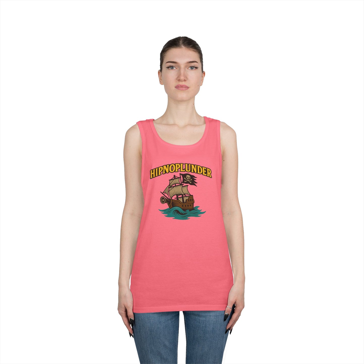HipnoPlunder Pirate Tank Top | Unisex Cotton Summer Tee, Nautical T-Shirt, Beachwear, Gift for Pirates, Funny Vacation Apparel