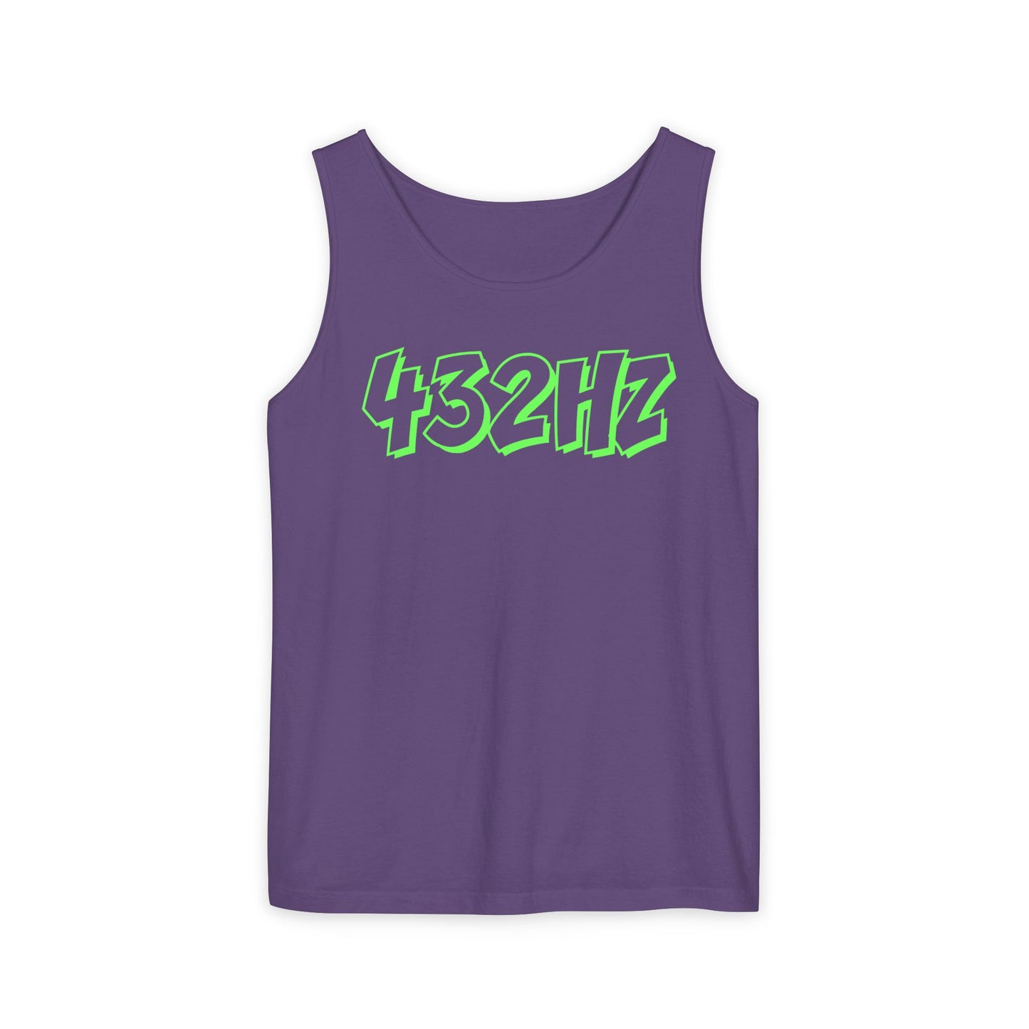 432HZ Unisex Garment-Dyed Tank Top, Relaxed Summer Wear, Music Lover Gift, Festival Outfit, Mindfulness Apparel, Unisex Top