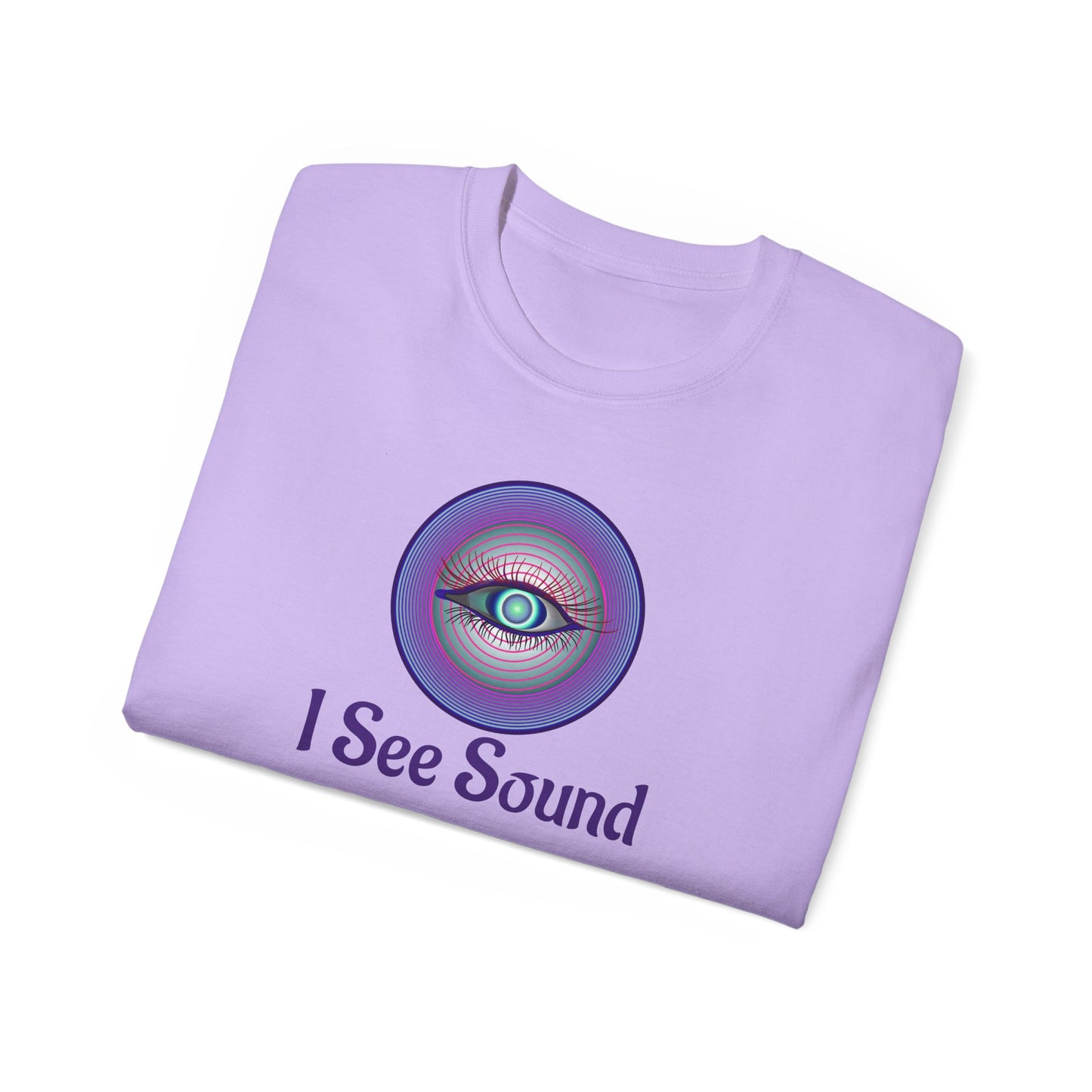 Vibrant Graphic T-Shirt, I See Sound Tee, Unisex Cotton Top, Music Lover Gift, Festival Wear, Colorful Casual Wear