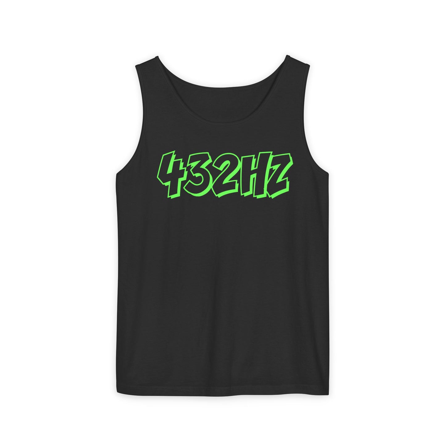 432HZ Unisex Garment-Dyed Tank Top, Relaxed Summer Wear, Music Lover Gift, Festival Outfit, Mindfulness Apparel, Unisex Top