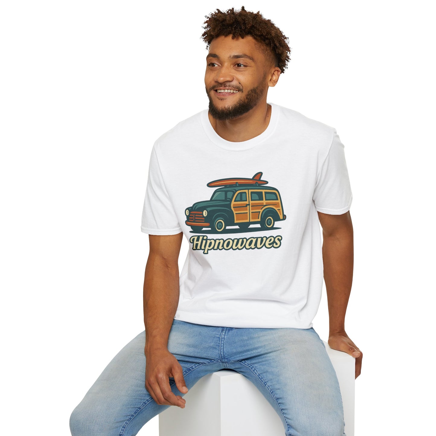 Retro Surf Vibes Unisex Softstyle T-Shirt, Beachwear, Vacation Tee, Gift for Surf Lovers, Summer Style, Cool Graphics Shirt