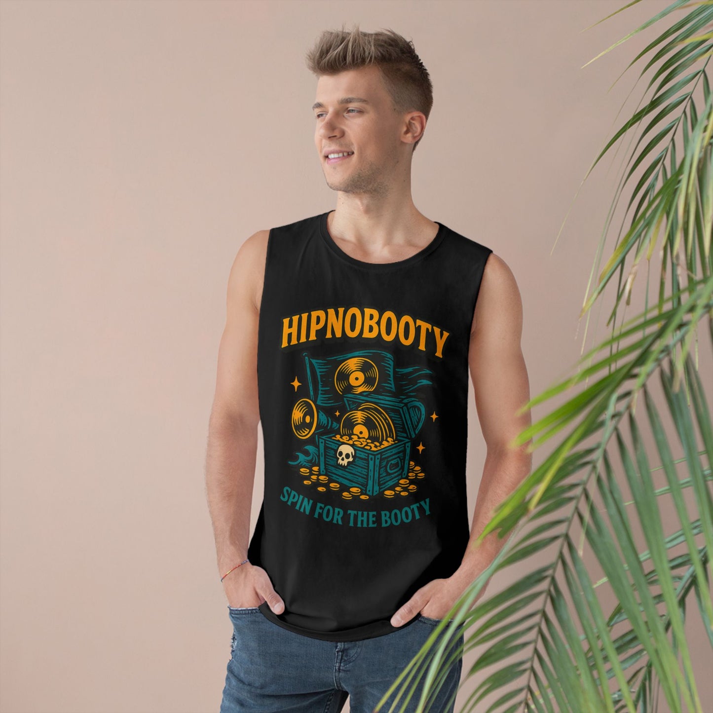 Hipnobooty Summer Unisex Barnard Tank - Fun Music Inspired Tank Top for Festivals, Parties, Beach Days, Gifts