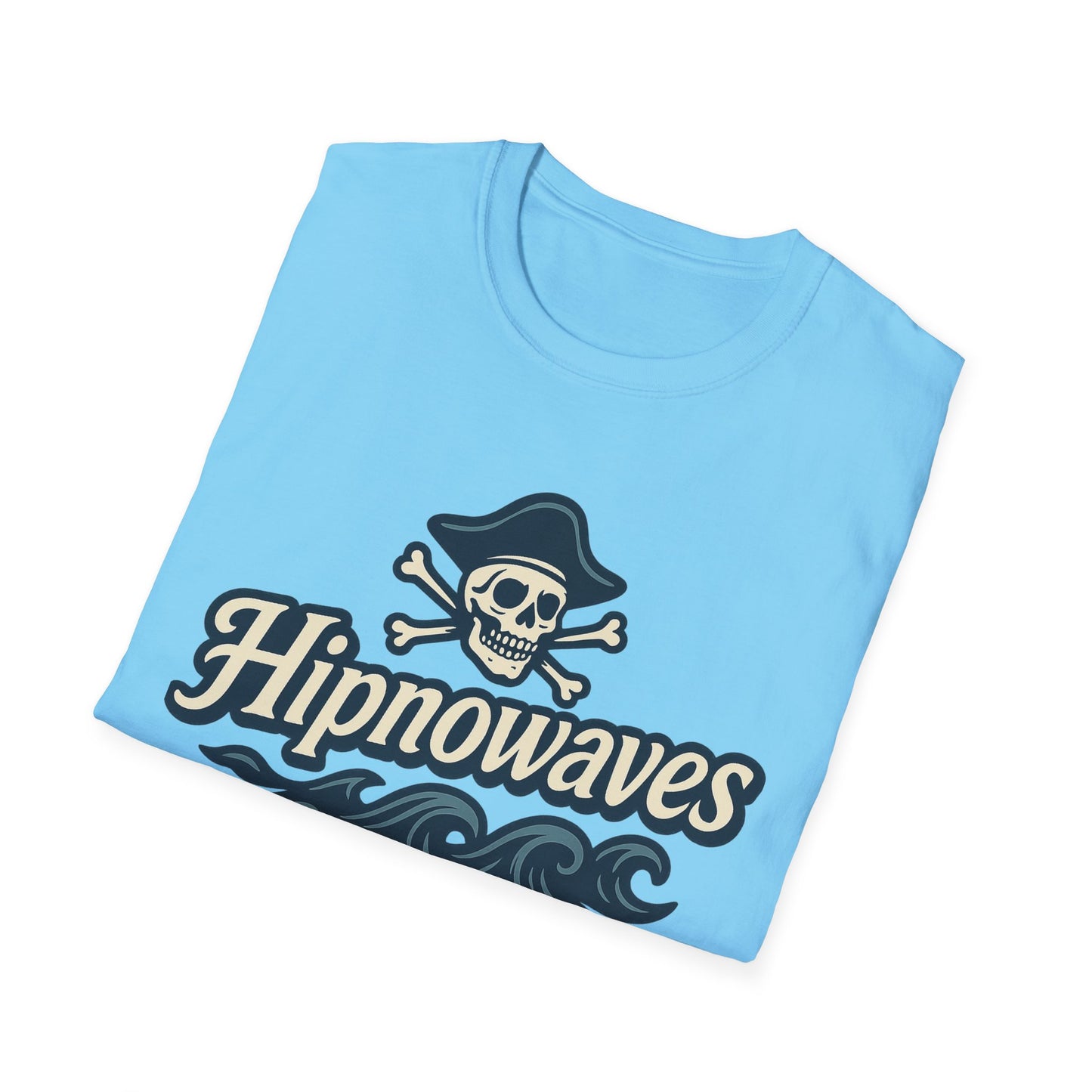 Hipnowaves Pirate T-Shirt, Unisex Softstyle Tee for Beach Lovers, Casual Wear, Gift for Sailors, Summer Adventure Shirt