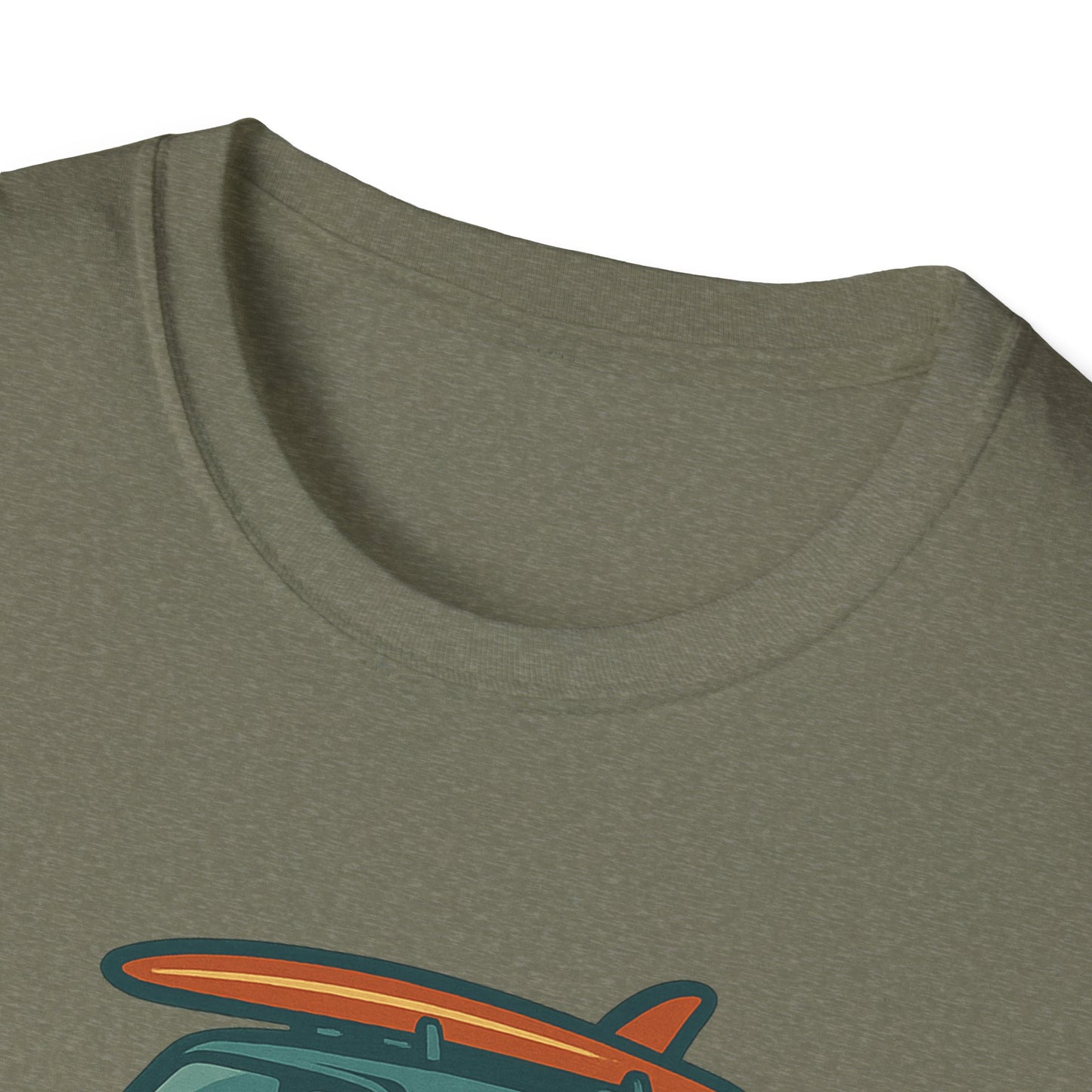 Retro Surf Vibes Unisex Softstyle T-Shirt, Beachwear, Vacation Tee, Gift for Surf Lovers, Summer Style, Cool Graphics Shirt
