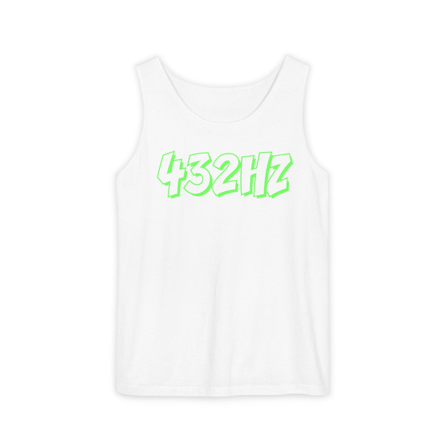 432HZ Unisex Garment-Dyed Tank Top, Relaxed Summer Wear, Music Lover Gift, Festival Outfit, Mindfulness Apparel, Unisex Top