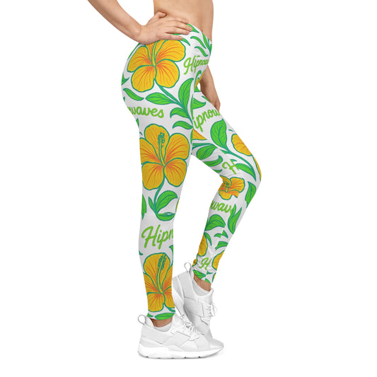 Tropical Floral Leggings - AOP, Summer Activewear, Beach Wear, Yoga Pants, Gift for Her